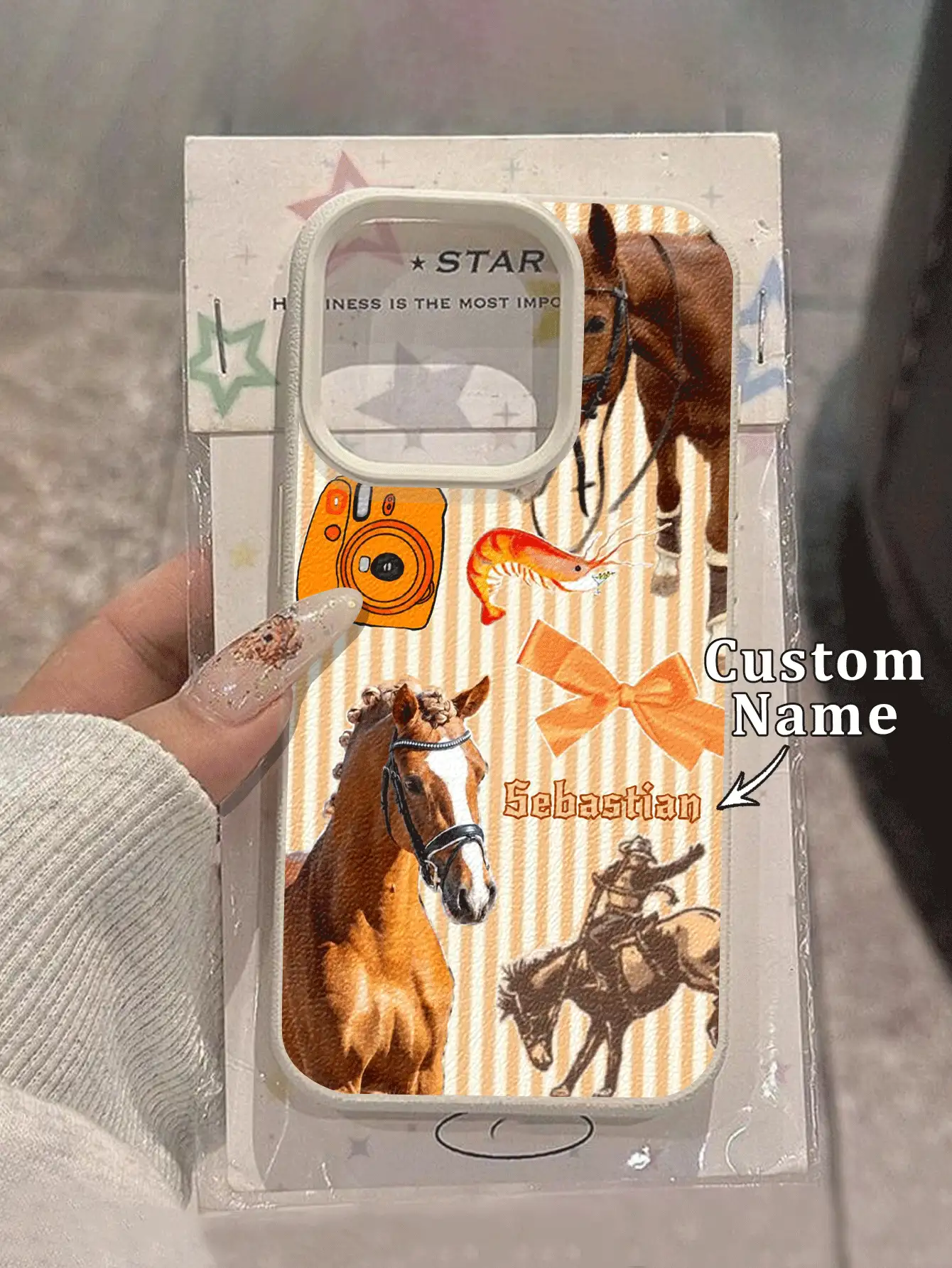 1件 DIY 定製姓名橘色與白色條紋復古馬術拼貼圖案 TPU 人造皮革紋理手機殼,相容於 Apple Duo/18ProMax/17ProMax/16Pro/15/14Plus/13Pro/12ProMax/11/XsMax 以及 Galaxy A05s/A13/A14/A15/A23/A24/A25/A32/A33/A34/A35/A52/A53/A54/A55/S20/S21 FE/S22 Ultra/S23/S24 Ultra 以及 Note 13 Pro/Note 12/11/Note 10 Pro/Note 9/8/13C/12/12C/10A,防摔、防指紋、耐用、優雅、極具吸引力,送給朋友的最佳禮物 - 彩色 - 查看 2