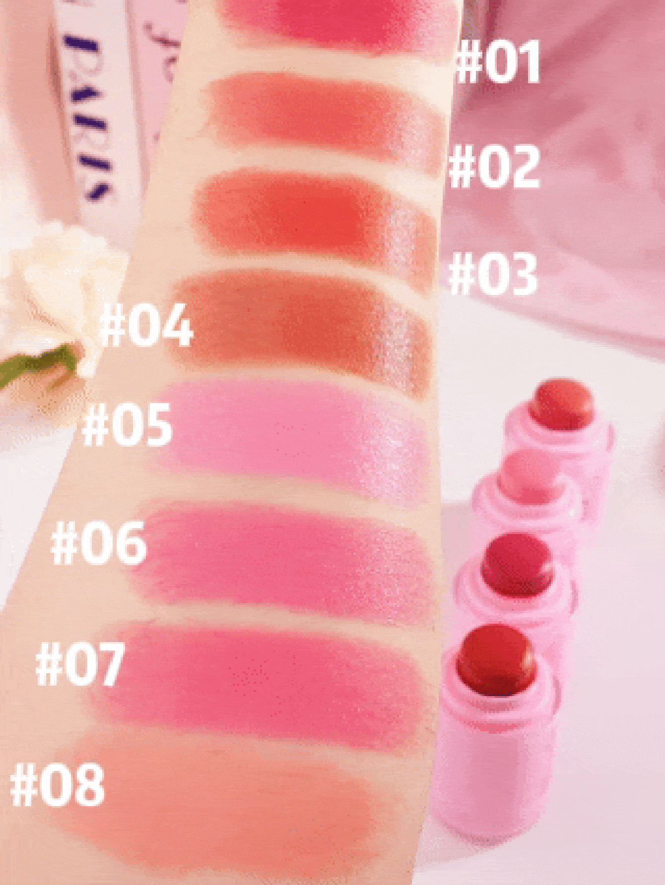 USHAS Silky Smooth Blush Stick, Multi-Purpose Luminous Cream Blush, Provides 8 Color Tones, Waterproof And Smudge-Proof Highly Pigmented Blush Cream, Lightweight And Long-Lasting Blush Cream Suitable For All Skin Tones, Perfect For Daily Makeup, Parties And Holidays - #06 Bubblegum Bloom - View 2