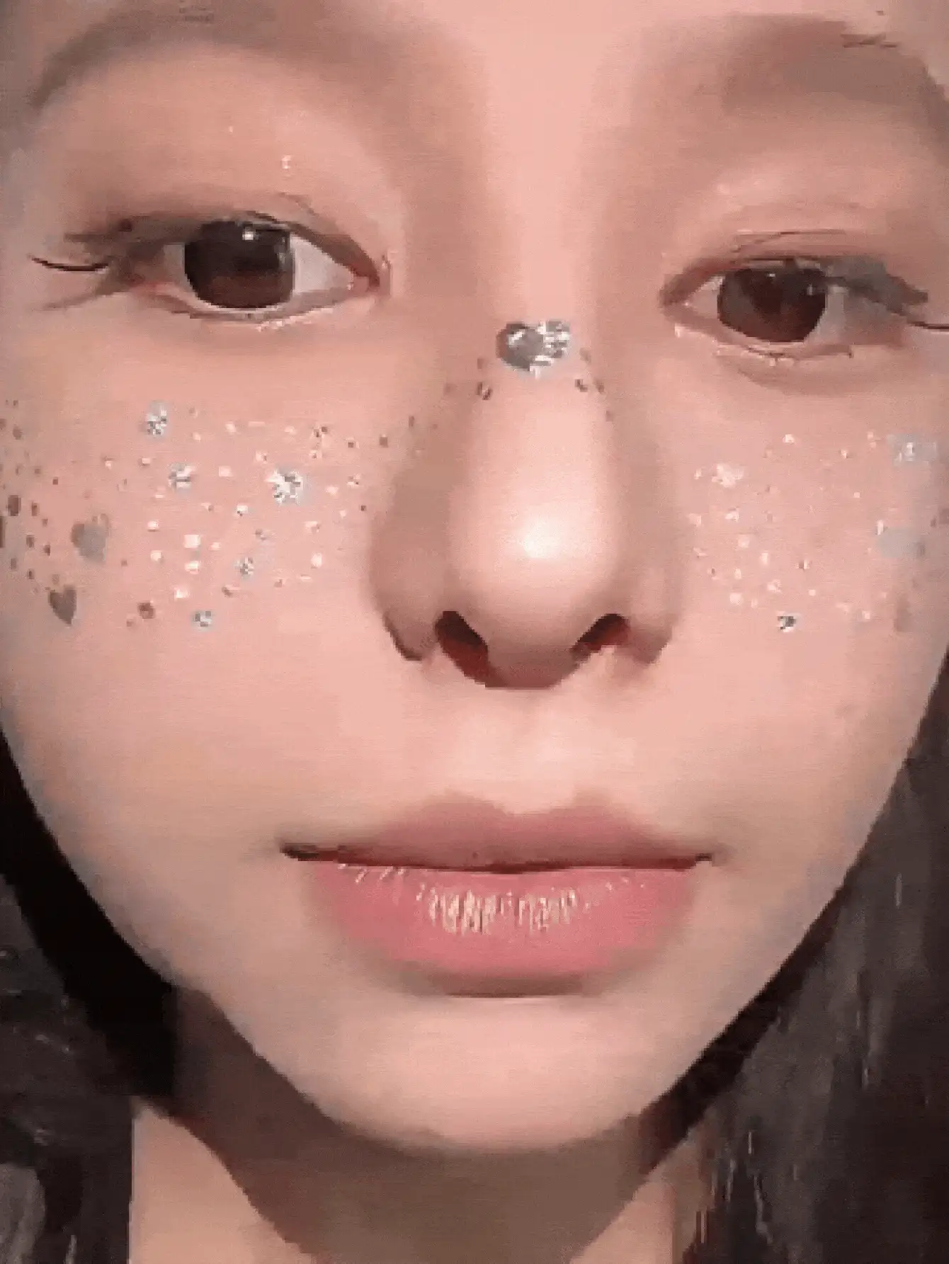 Glitter Freckle Holographic Stickers Heart Freckle Decorative Stickers Waterproof Temporary Stickers With Shiny Stars Heart Dots Pattern Adult Accessories Party Holiday Daily Makeup Dance Music Festival Party Essential Accessories - Multicolor - View 3