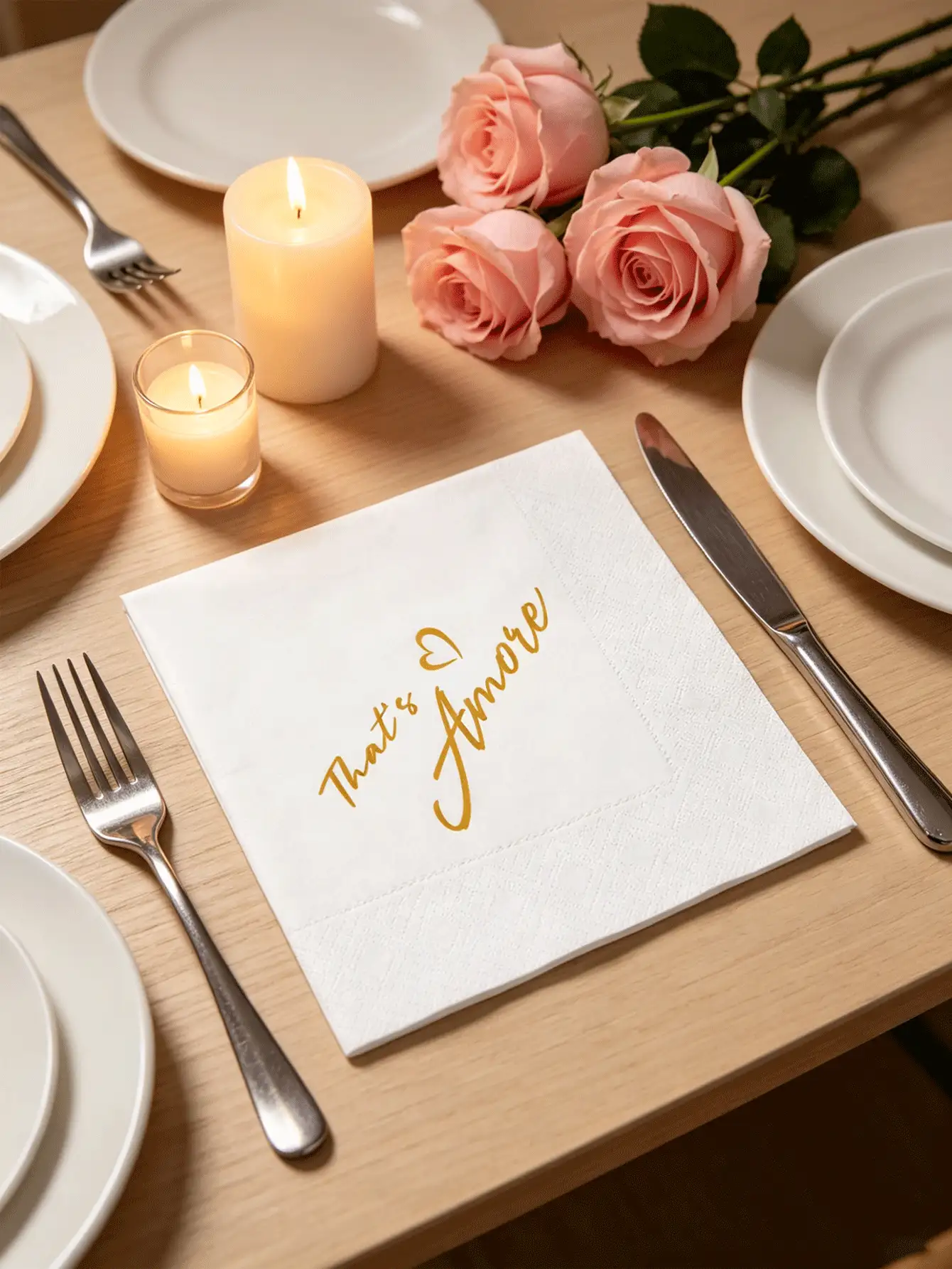 40/20/1pc Elegant That's Amore Gold Text Disposable Paper Napkins, 5x5 Inch Placemats, Highly Absorbent Cocktail Coasters, Suitable For Sunny Morning Garden Engagement Picnic, Exquisite Vintage Style Anniversary Dinner - Multiple Styles - View 7
