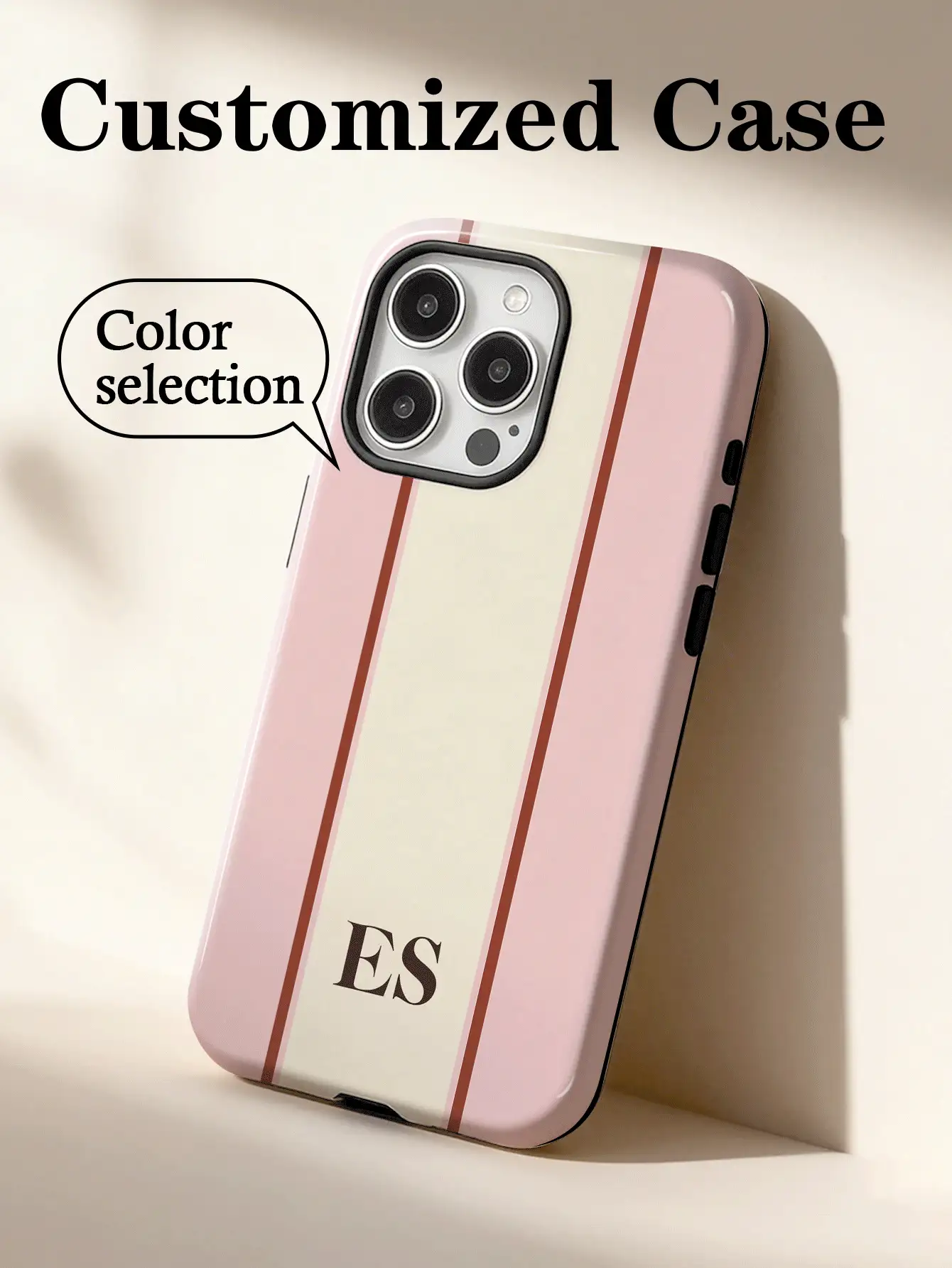1pc Minimalist Geometric Striped Color Block Patchwork Design Personalized Signature Customized Color Pattern Short Phrase Custom Exclusive Gift For Couples Daily Commute Holiday Anniversary 2-In-1 Glossy Film Full Coverage Hard Shell Phone Case Protective Cover Compatible With IPhone 11/12/13/14/15/16 17 Pro Max - Multicolor - View 2
