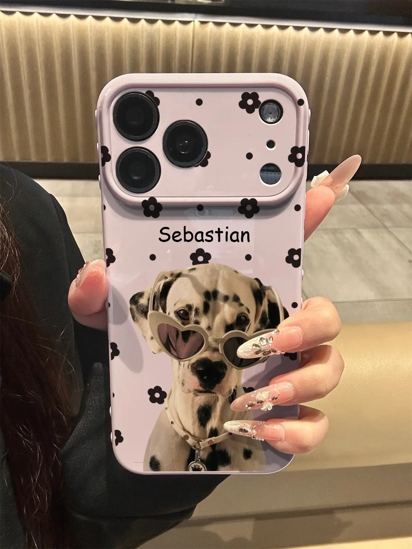 1件客製化寵物肖像與姓名側心3D設計大窗全覆蓋手機殼,相容 iPhone 17ProMax/17Air/16Pro/15/14ProPlus/13/12/11/XS Max/8/7 及 Galaxy S26ULTRA/S25Plus/S24/S23FE/S22/A03S/A05/A10S/A12/A13/A14/A15/A35/A36/A20/A50/A55/A56/M05,精美奢華、極具吸引力的全覆蓋鏡頭防摔保護殼手機配件 - 粉色 - 查看 2