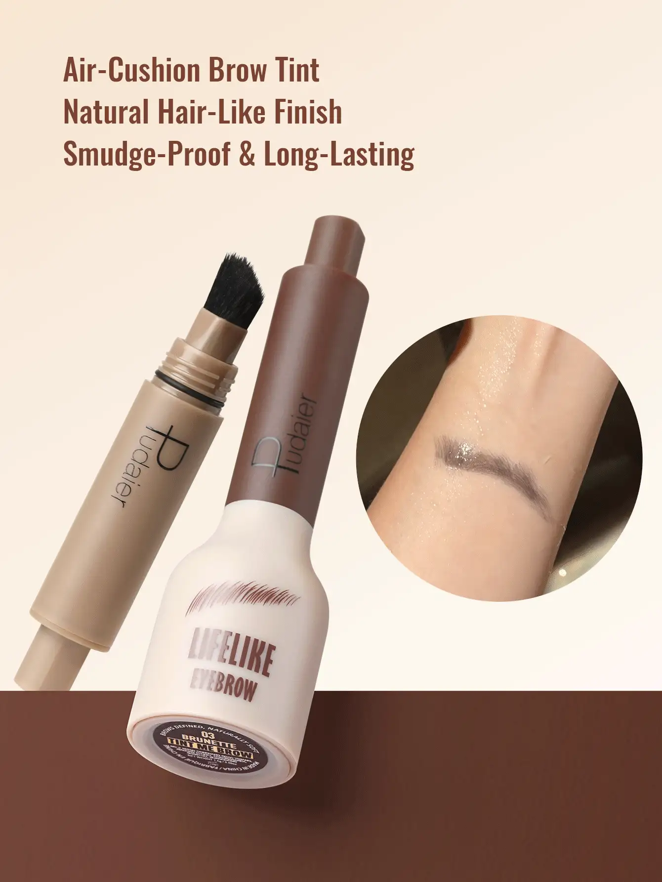 1pc Eyebrow Gel, Smooth Application, High Pigmentation, Waterproof & Sweat-Resistant, Natural Hair Feel, Multi-Color Options, Suitable As Daily Or Holiday Gift For Girlfriend - 01 - View 2