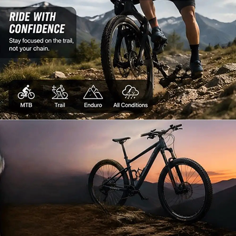 Guía de cadena para bicicleta de montaña, guía de cadena de disco único con engranaje positivo y negativo, accesorio de bicicleta con desviador delantero anti-caída de cadena, accesorio de modificación de protección y estabilización de cadena para ciclismo todoterreno - Multicolor - Ver 2