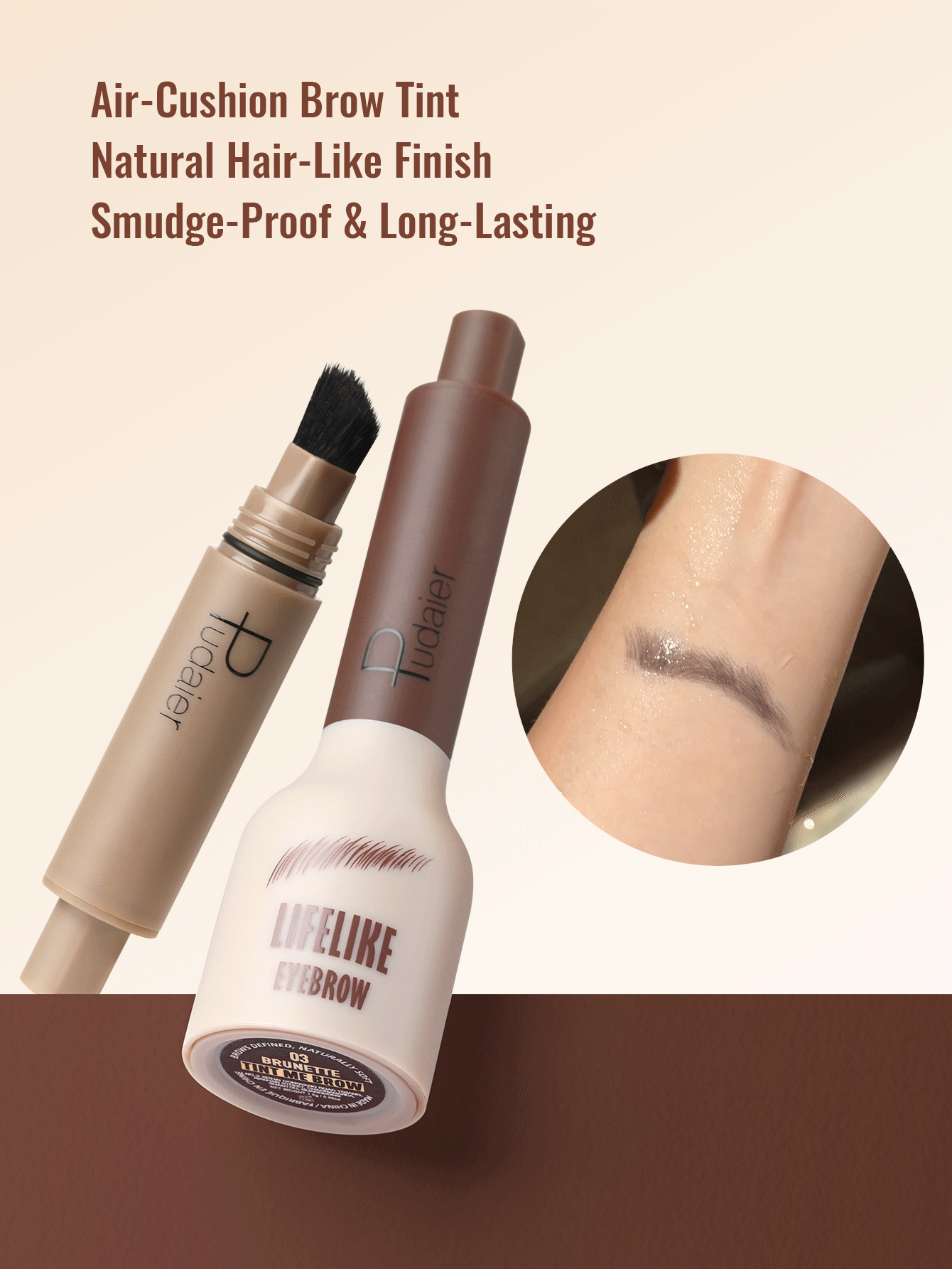 1pc Eyebrow Gel, Smooth Application, High Pigmentation, Waterproof & Sweat-Resistant, Natural Hair Texture, Multi-Color Options, Suitable As Gift For Girlfriend For Daily And Holiday Use - 02 - View 2