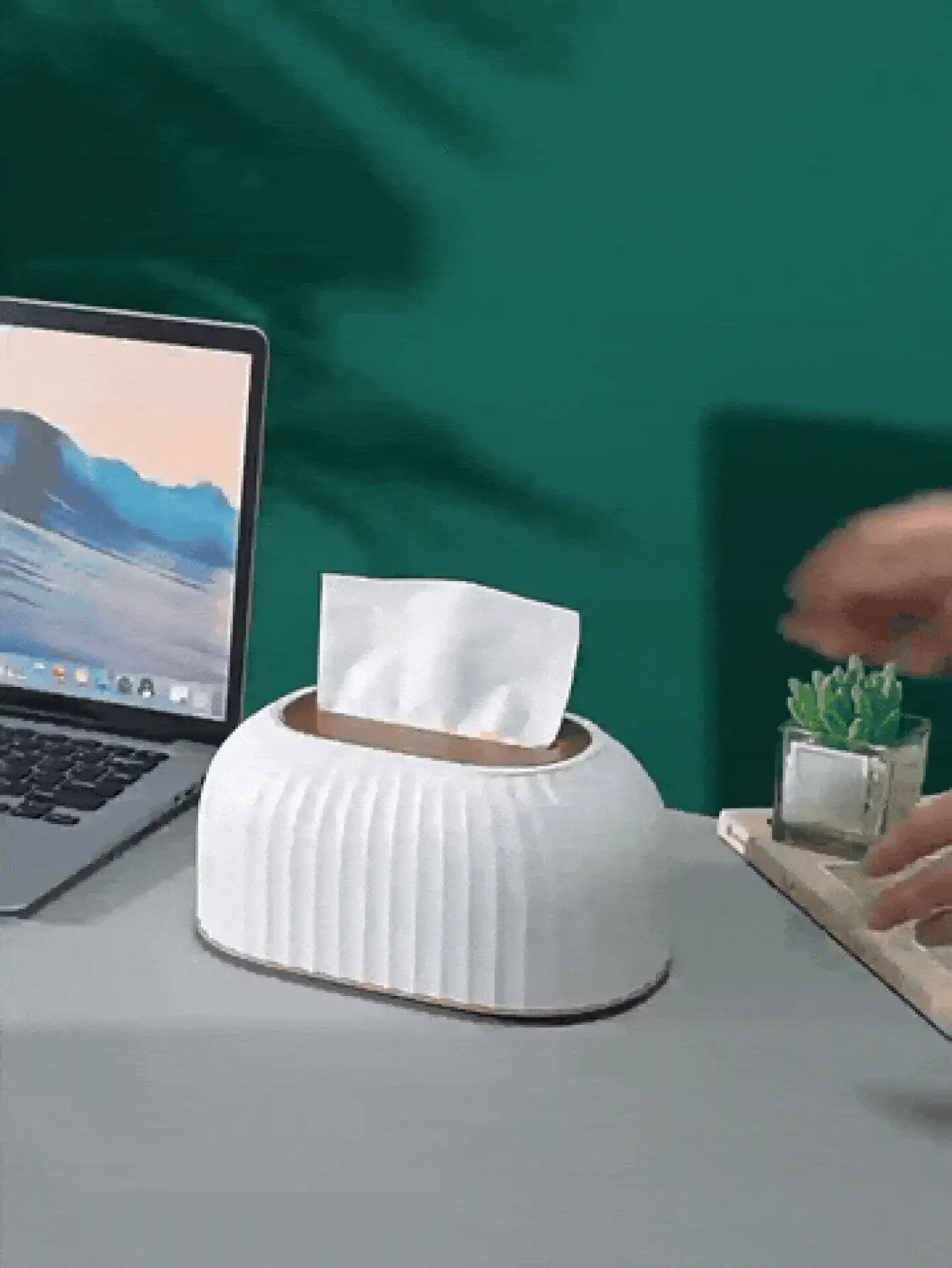 Stylish Tissue Box With Bottom Buckle To Secure Paper Towels Durable Tissue Holder For Minimalists Vintage Tissue Box Perfect For Nightstand Minimalist Tissue Box Home Essentials Bathroom Decor Office Kitchen Paper Towel Holder - Multicolor - View 3