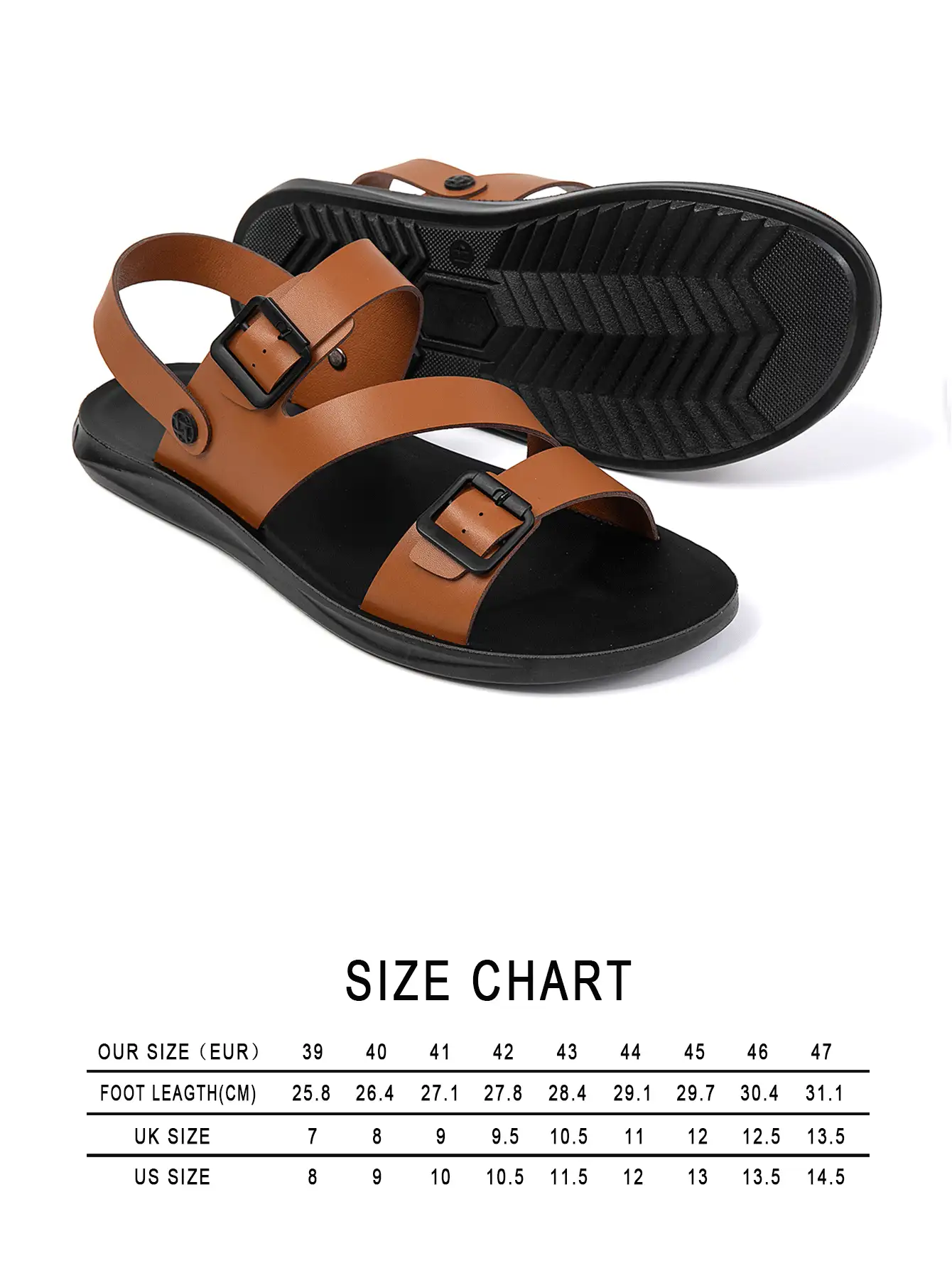 Men's Casual Hook And Loop Beach Sandals, Summer Fashion Beach Resort Style Flat Slippers With Classic Lines, Versatile - yellowish brown - View 3