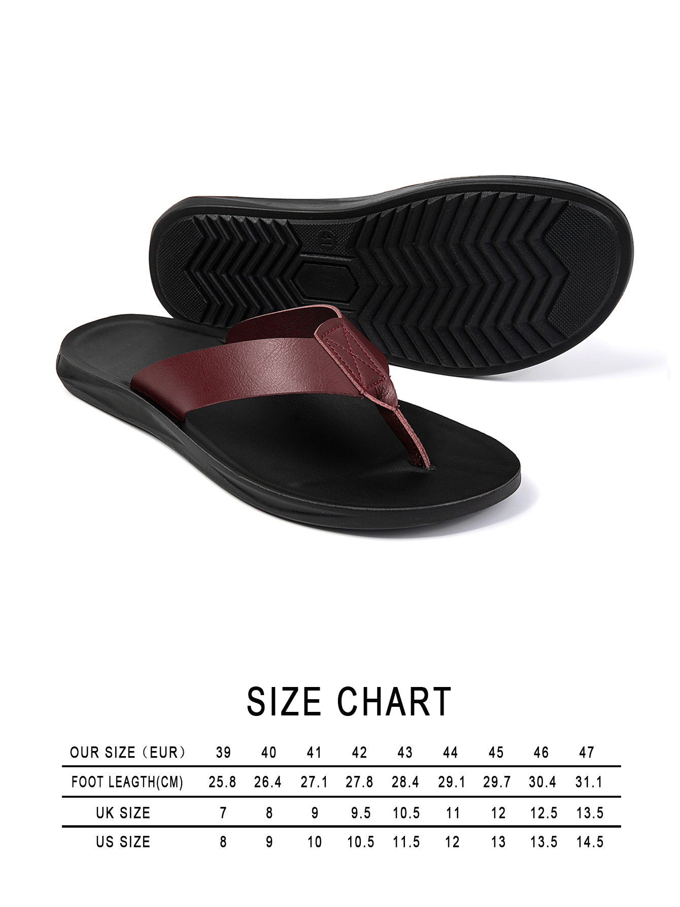 Men's Comfortable Casual Flip Flops, Fashionable And Versatile Summer Slippers - Red-brown - View 2