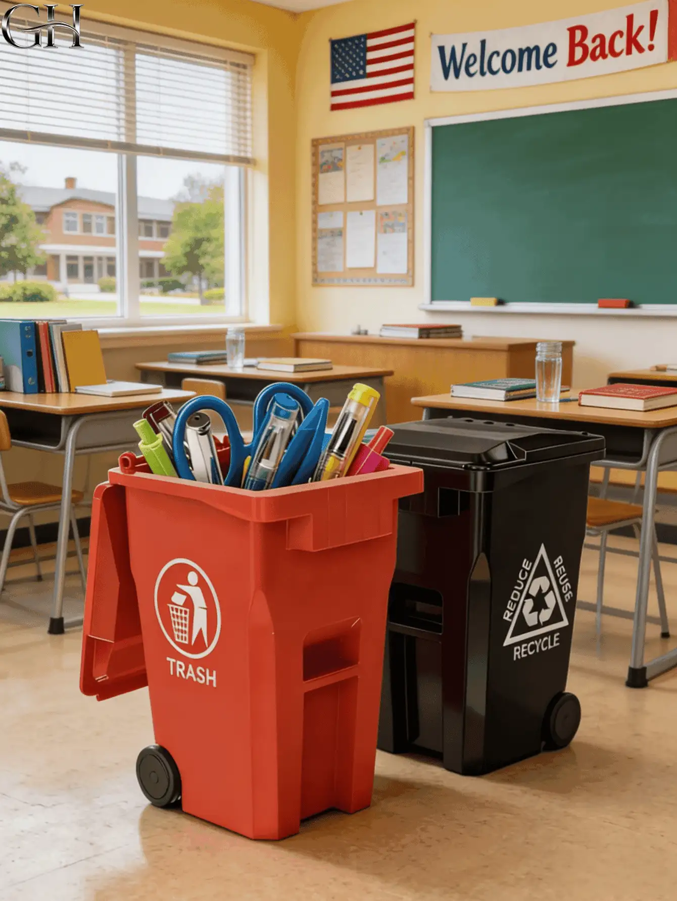 1 pieza Mini Papelera de Escritorio con Tapa Removible, Organizador de Escritorio Multifuncional de Plástico para Bolígrafos, Adecuado para Escritorio de Oficina e Interior de Coche, Regalo para Amigos y Estudiantes - A - Ver 2