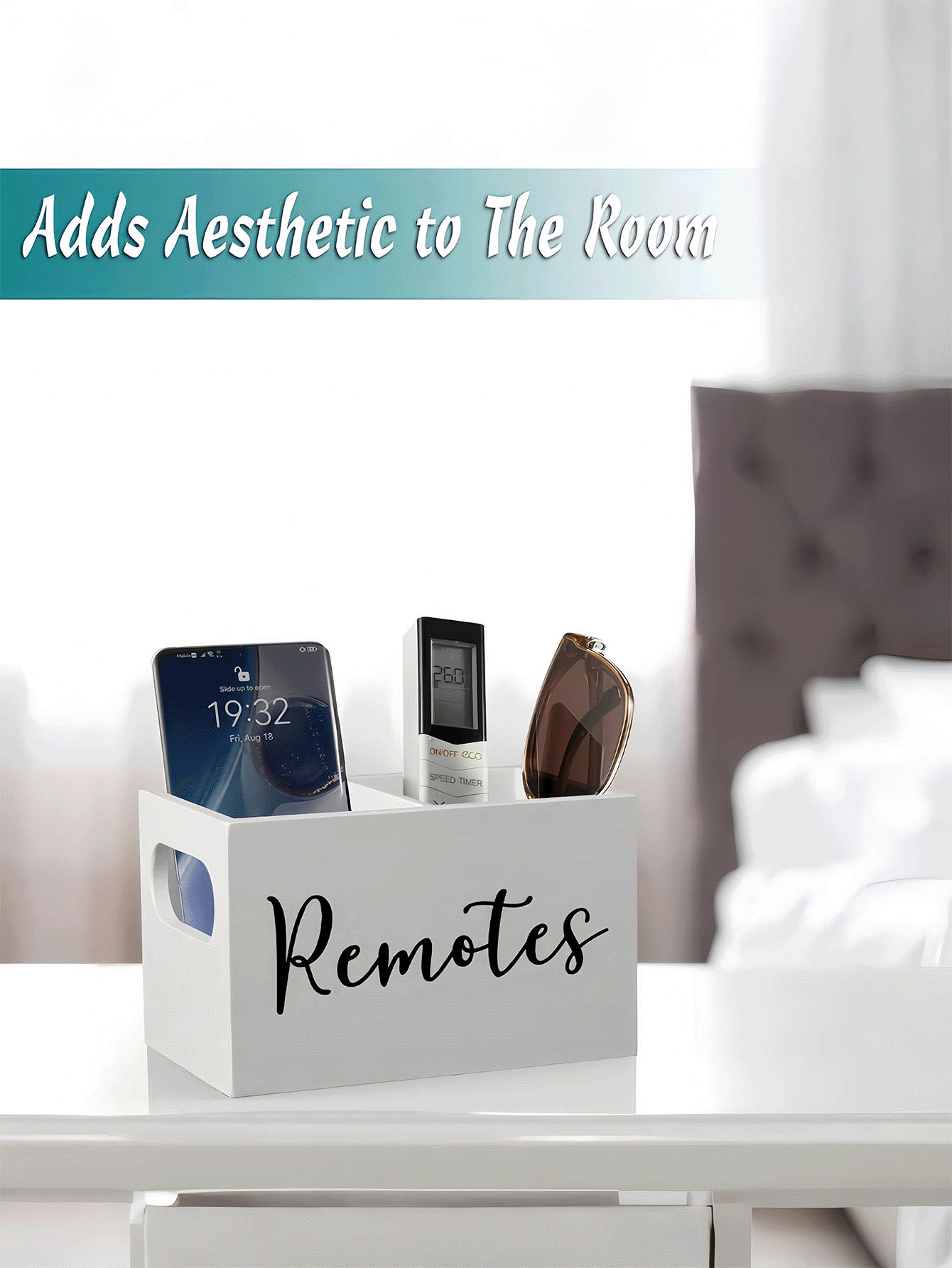 This Dual-Slot Remote Control Organizer Box Is Suitable For Storing Remote Controls, Cosmetics And Stationery. It Can Be Placed On A Bedside Table, In The Living Room, Office Or Men's And Women's Bathrooms. - Multicolor - View 2