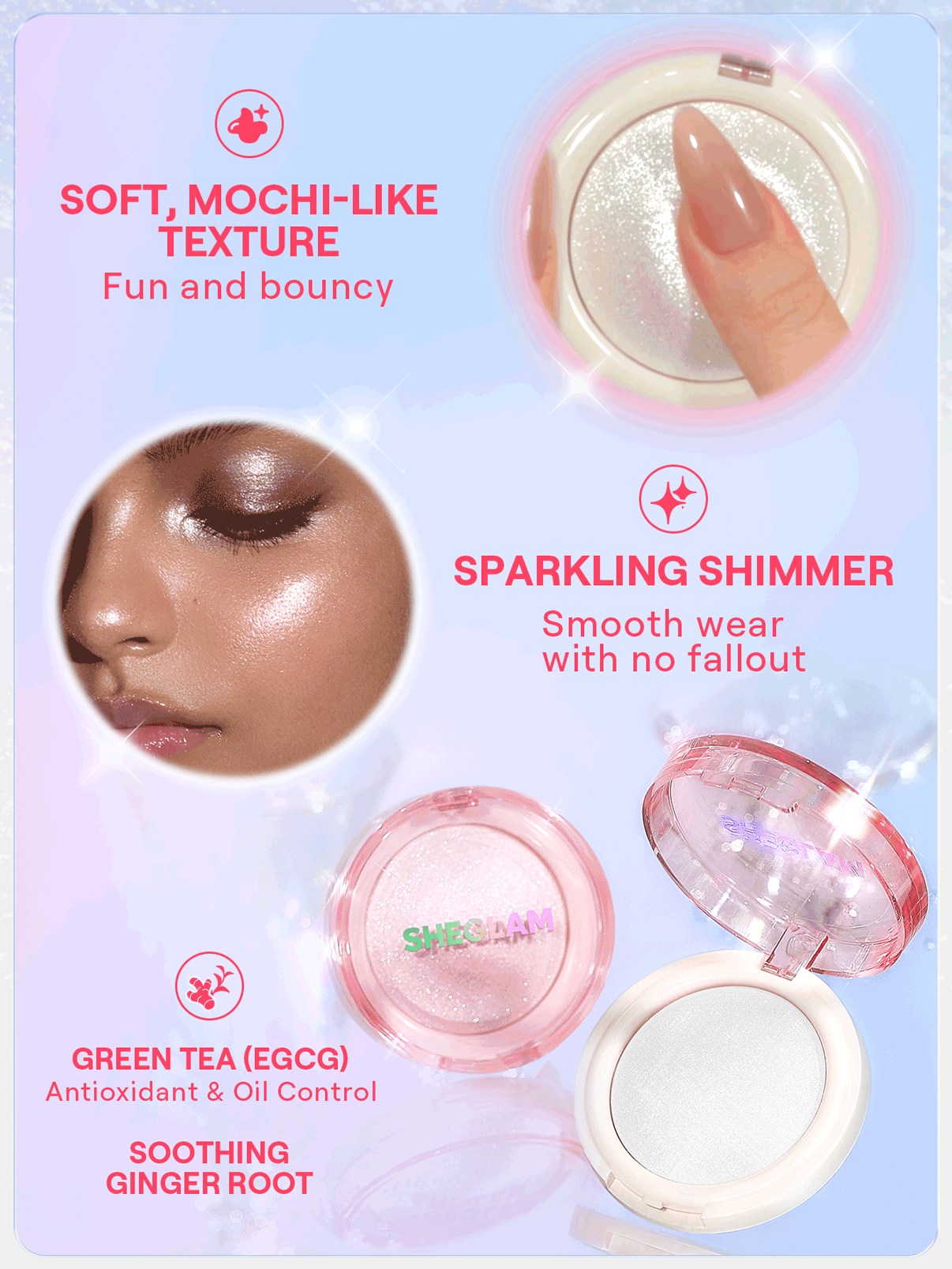 SHEGLAM [2Pcs] Glowchi Dazzler Lip & Highlighter Bundle Set - Center Stage+Powdered Sugar - View 7