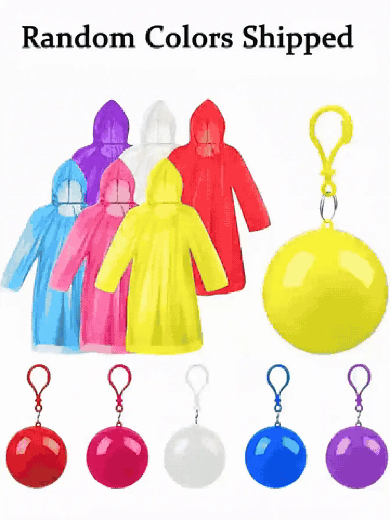 Portable Raincoat Ball Waterproof Raincoat For Men And Women Thickened Disposable Raincoat For Travel Fall Home Decor Wedding Room Dorm Camping Birthday Gift Travel Daily Outdoor Back To School Essential Accessory - Multicolor - View 3