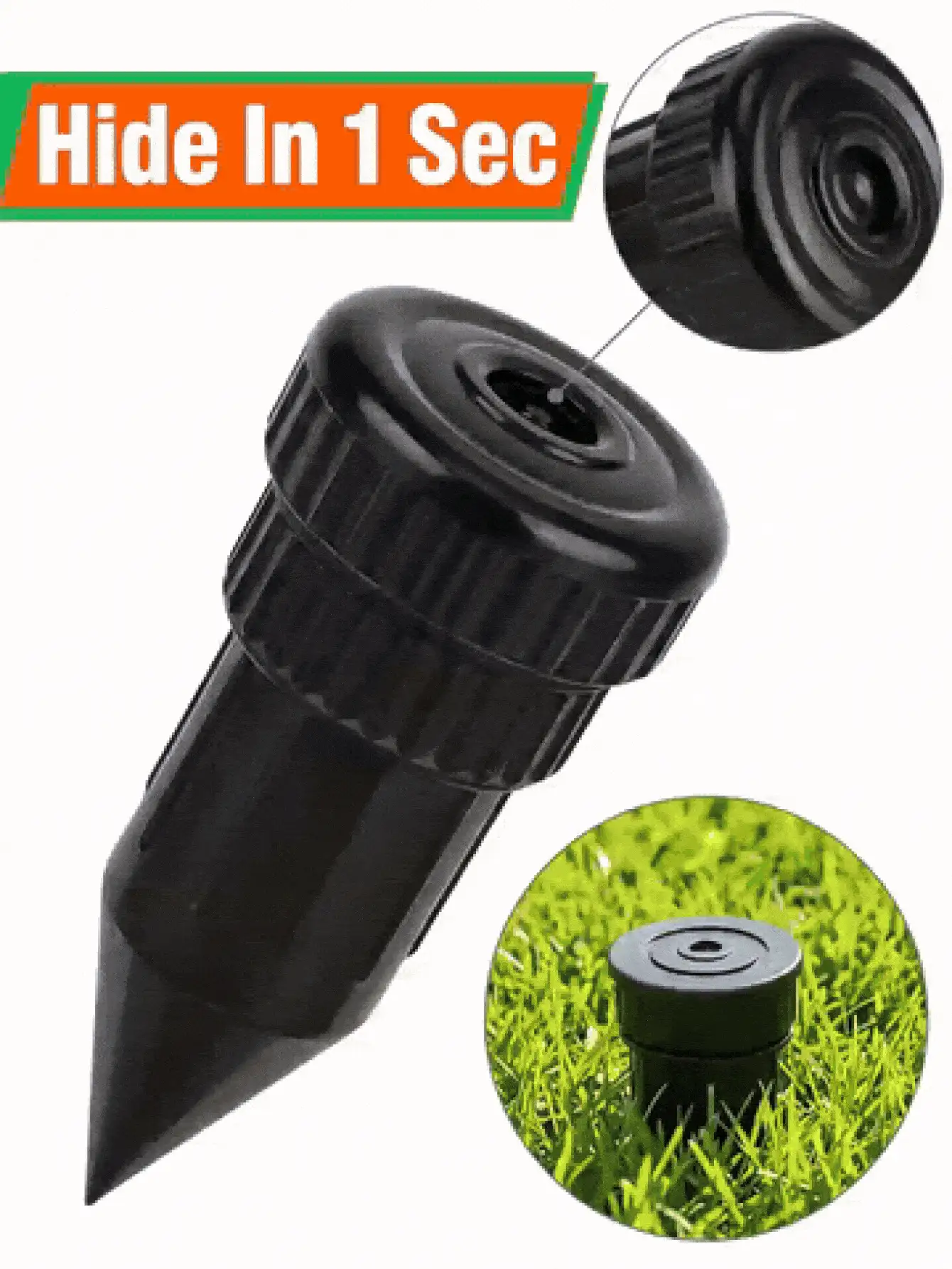 Realistic Sprinkler Head Key Hiding Box, Concealed Design, For Key Storage In Backyard Outdoor Lawn, Can Be Inserted Into Garden Lawn Underground, Waterproof And Corrosion-Resistant, Essential Home Outdoor Accessory - Multicolor - View 3