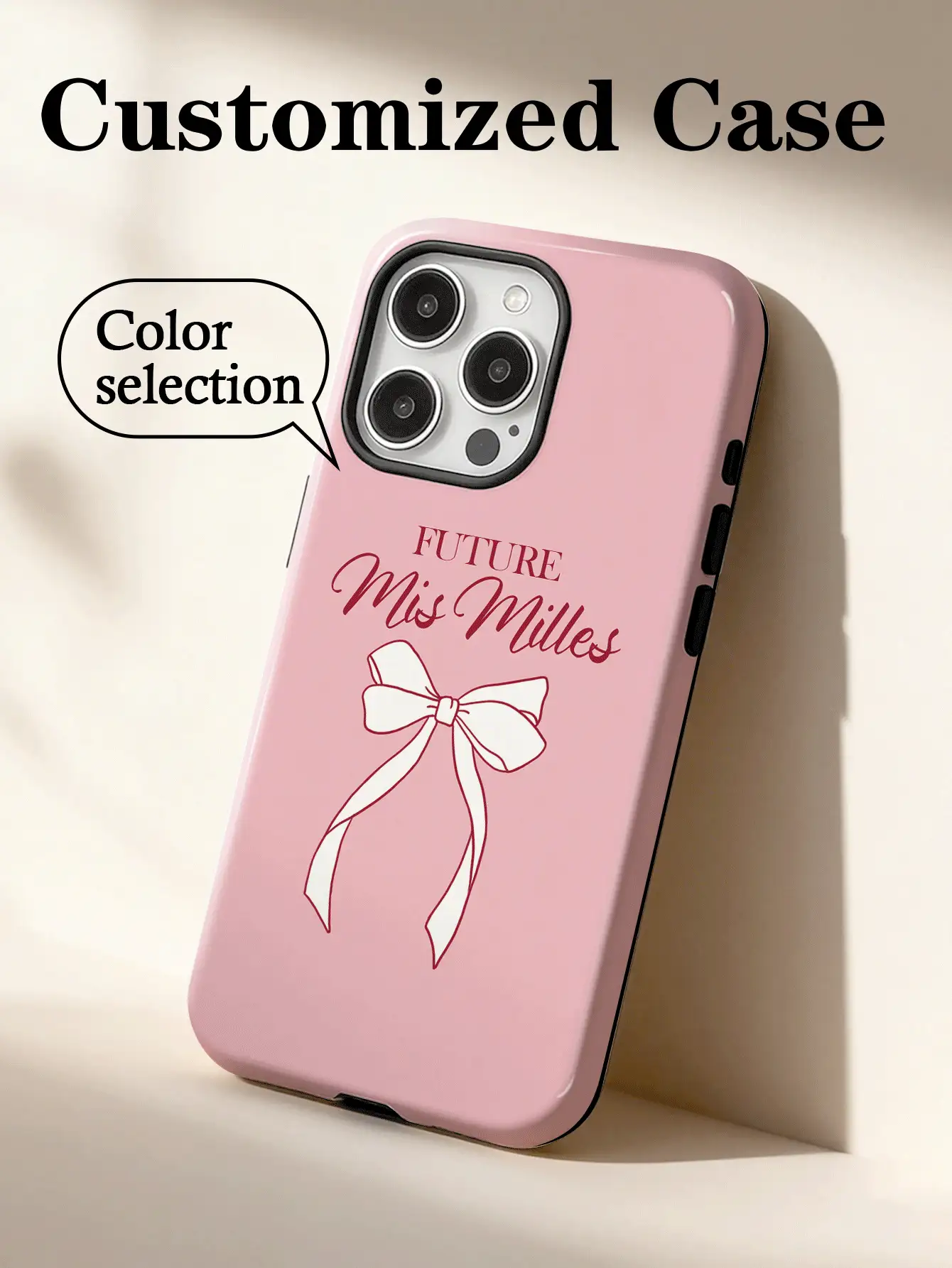 1 Stück personalisierte "Future Mrs." Handyhülle mit Schleife und personalisierter Unterschrift-Segnung individuelle Brautnamen Schutzhülle, elegantes Brautparty Hochzeitsdesign, modische Handyhülle Anpassung kompatibel mit iPhone, geeignet für Verlobungs- und Hochzeitsveranstaltungen, perfektes Geschenk für Braut, Junggesellinnenabschied, Jahrestag, Feiertag und besondere Anlässe - Verschiedenfarbig - Übersicht 2