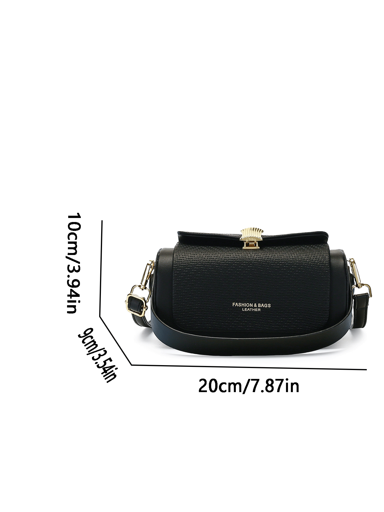 Bolso de mano minimalista de moda negro con solapa única y cierre de metal dorado, interior espacioso, ligero, bolso para mujer para campus, fin de semana y salidas casuales - Negro - Añade 7