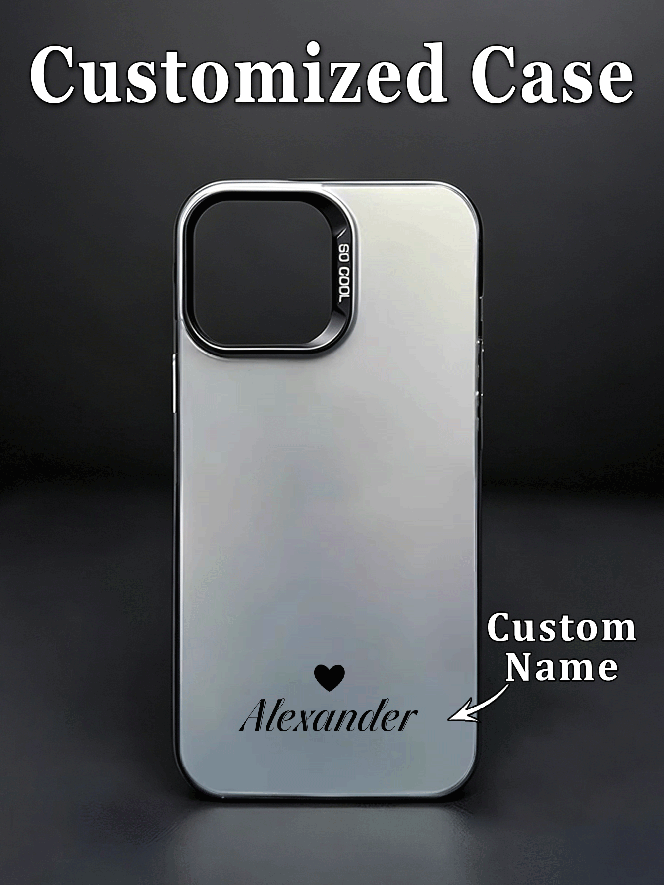 1pc Customizable Personalized Letter Name, Mini Heart Pattern Compatible With Samsung S24 Ultra/S25ULTRA And Apple 17ProMax/16/15/14 Plus/13 Pro/12 Pro Max/11/7P/XS/XR Phone Case, Hard PC Material, Anti-Scratch, Anti-Fingerprint, Personal, Partner, Family, Friend, Couple, Sister, Birthday, Anniversary Gift - Multicolor - View 2