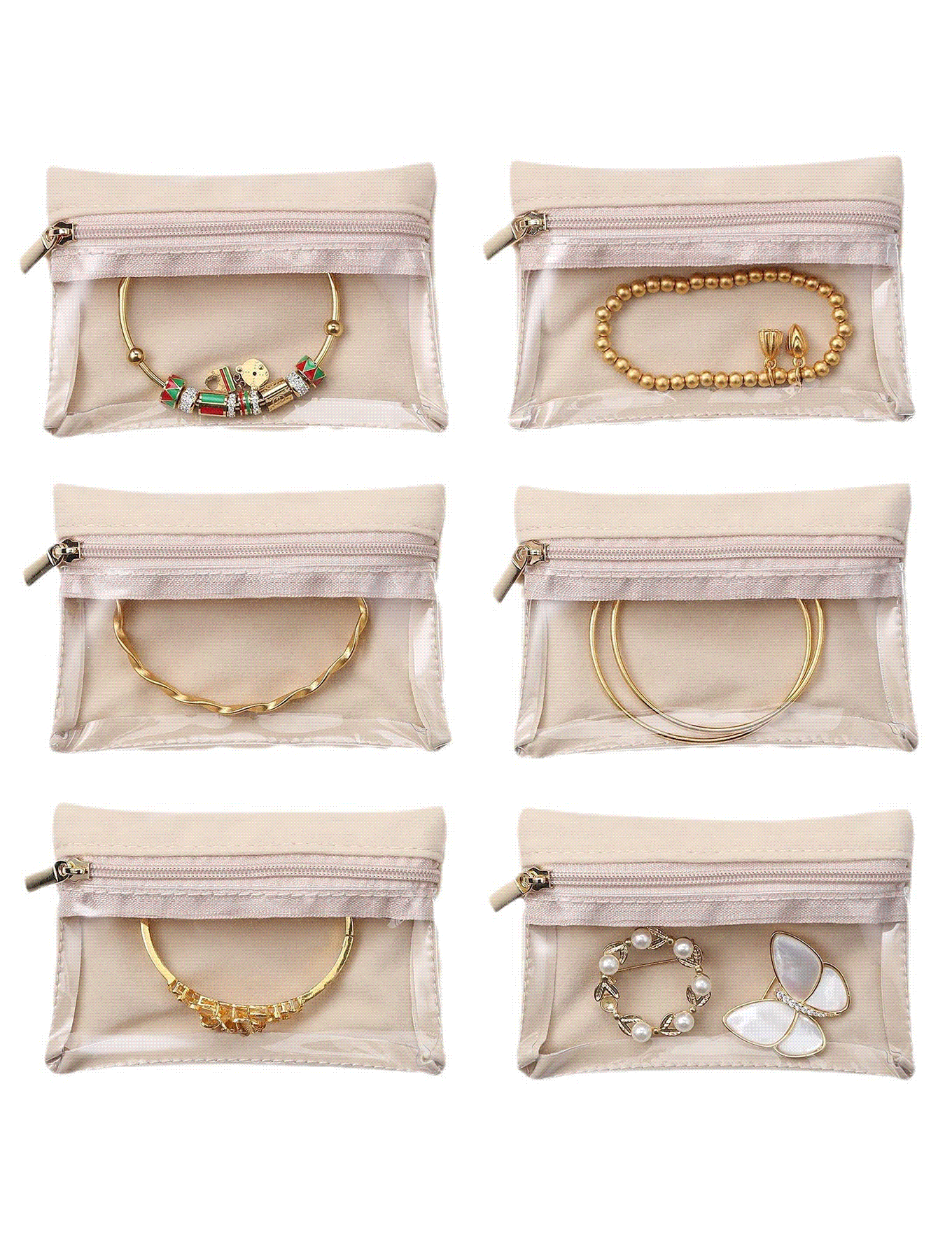 Fashion Minimalist Jewelry Organizer Bag, Necklace Earrings Rings Bracelets Anti-Tangle Storage, Suitable For Travel, Commuting, Office, Home, All Seasons - Multicolor - View 2