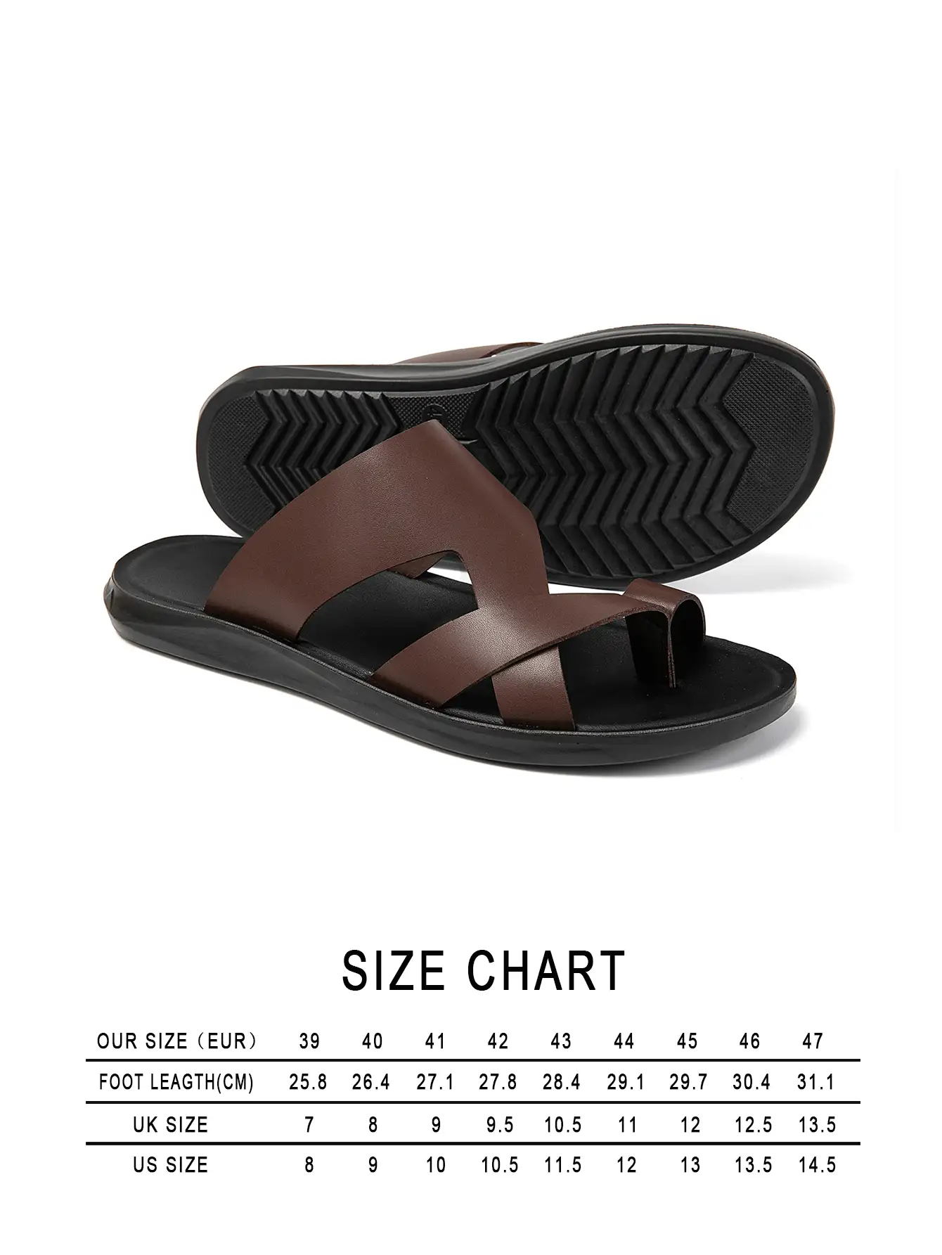 Sandal Pria Model Timur Tengah Terbaru, Serbaguna, Model Jepit Jari Kaki dengan Tali Silang, Sol Lembut, Tahan Lama, Kasual untuk Pantai Sehari-hari - Coklat - View 3