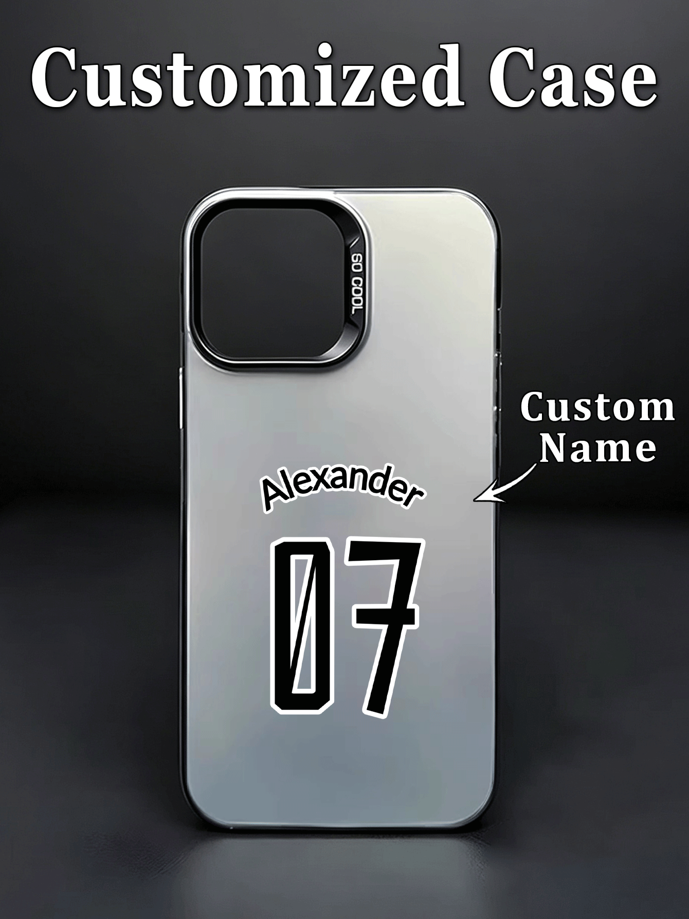 1pc DIY Large Number & Name Dual Customized Phone Case Compatible With Samsung S24 Ultra Series And 17 Pro Max/16 Pro/15/14 Plus/13 Pro/12 Pro Max/11/7P/XS/XR, Hard PC Material, Anti-Scratch, Anti-Fingerprint, Personal, Partner, Family, Friend, Couple, Sister, Birthday, Anniversary Gift - Multicolor - View 2