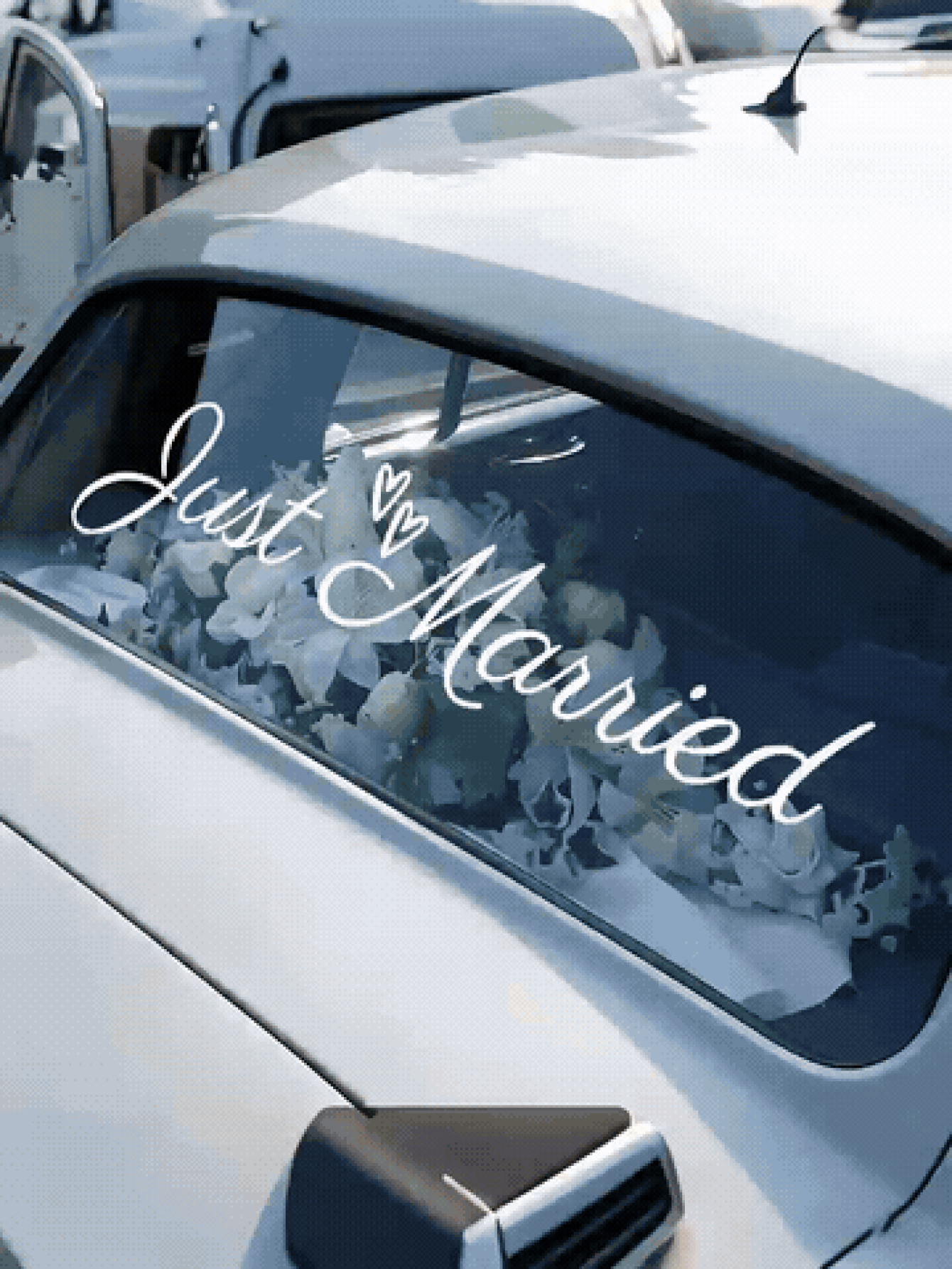 Wedding Car Decal Cute Newlywed Couple Window Sticker Suitable For Couples Minimalist Bohemian Style Perfect For Travel Wedding Send-Off Groom Bride Honeymoon Car Engagement Party Newlywed Celebration Essential Car Accessory - Multicolor - View 2