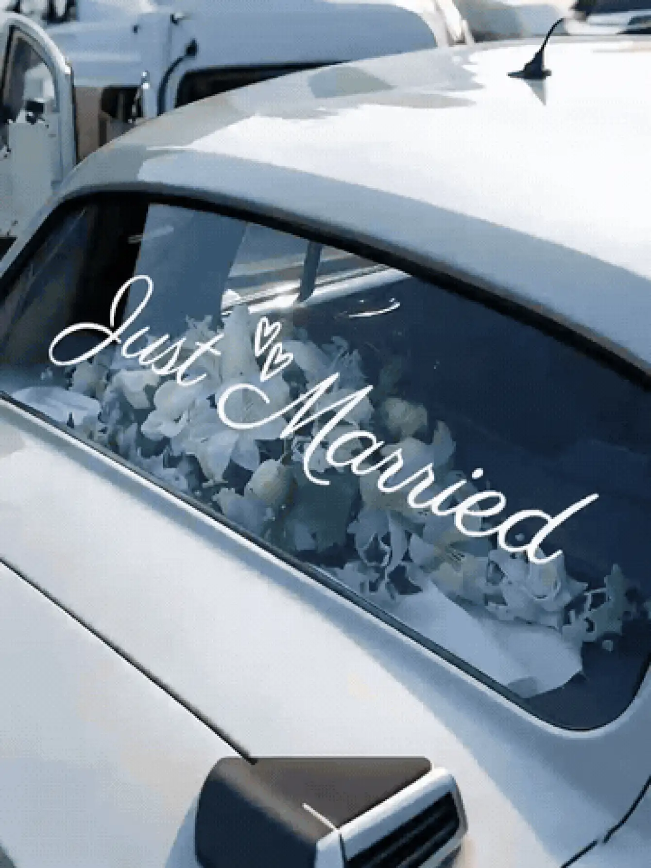 婚車貼紙 可愛新婚夫妻車窗貼紙 適合情侶 極簡波希米亞風 完美適用旅行 婚禮送客 新郎新娘蜜月 車用訂婚派對 新婚慶祝必備車飾 - 彩色 - 查看 3