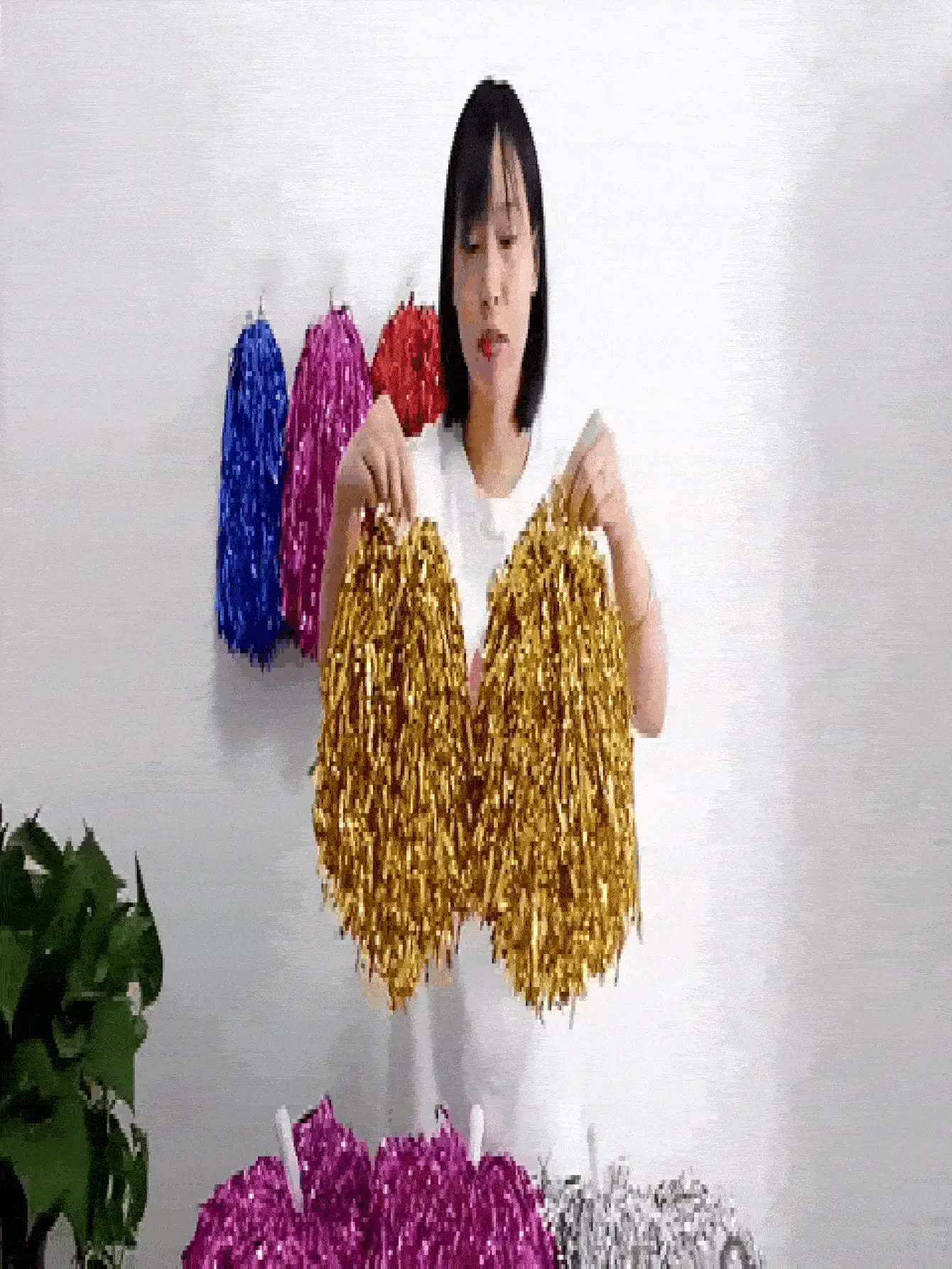 Sparkling Cheering Squad Hand Flower With No Shedding Design Sleek Cheer Hand Flowers For Dancers Fans Dense Cheerleader Pom Poms To Hold In Stage Show 2026 World Cup Cheerleader Pompoms Soccer Cheer Stuff Basketball Cheerleading Golf - Hand-cranked Flowers - View 3
