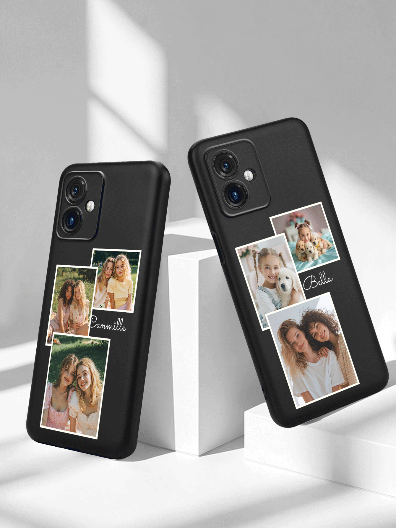 1pc Personalized Couple Envelope Black TPU Soft Phone Case, Custom Full Coverage Anti-Drop Matte Soft Protective Shell, Supports High-Definition Photos, DIY Photo Design Phone Protective Cover, Shockproof Lightweight Skin-Friendly Matte Back Shell, Suitable For Personalized Gifts, Compatible With Multiple Phone Models, Durable Fashionable Phone Protection Accessory - Black - View 2