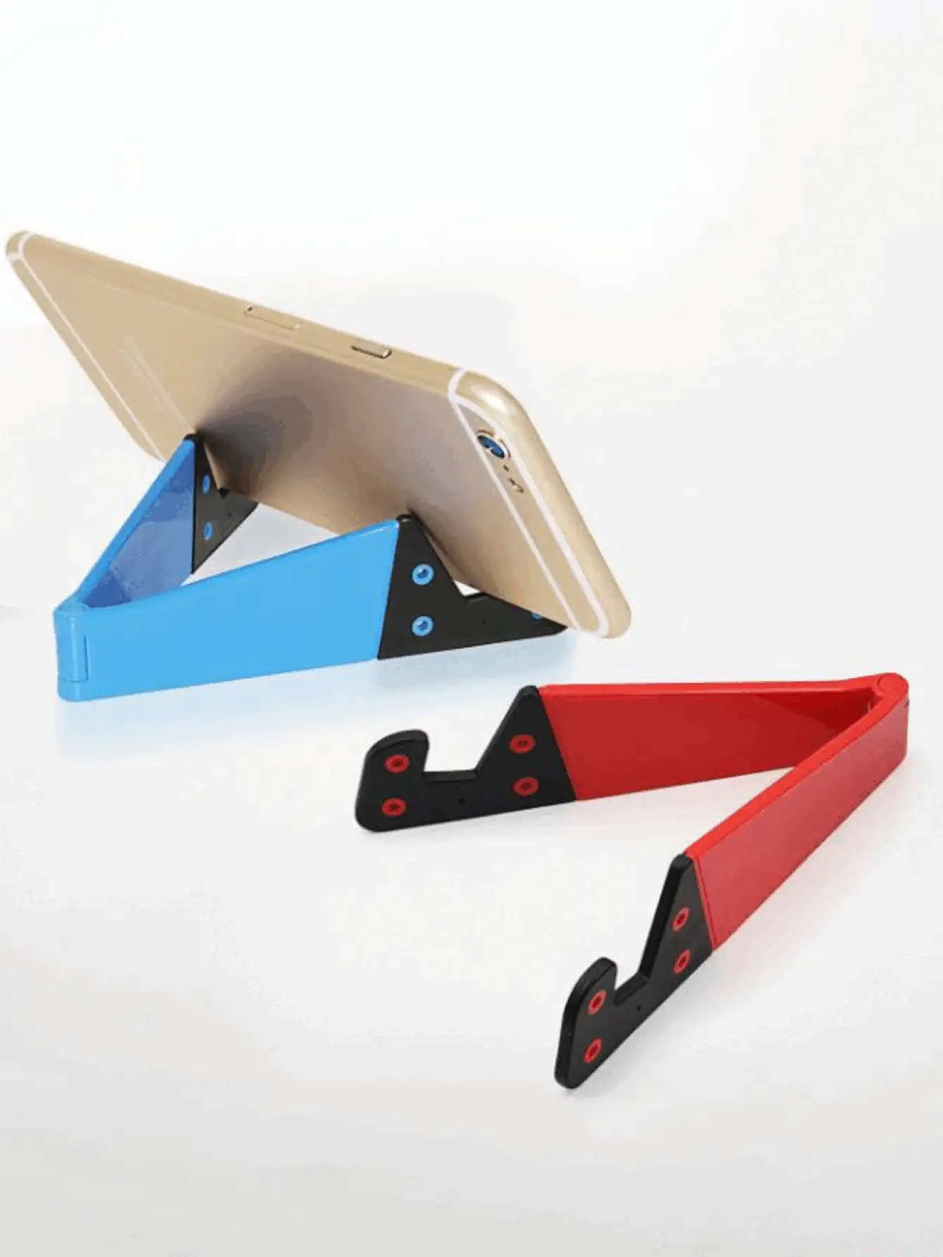 Portable Cell Phone Stand With Anti-Slip Base For Firm Grip Compact Mobile Phone Holder For Men Women Lightweight Cellphone Stand Great For Daily Desk Tasks Office Desk Room Decor Home Bedroom Holiday Camping Travel Essentials Accessories - Multicolor - View 3
