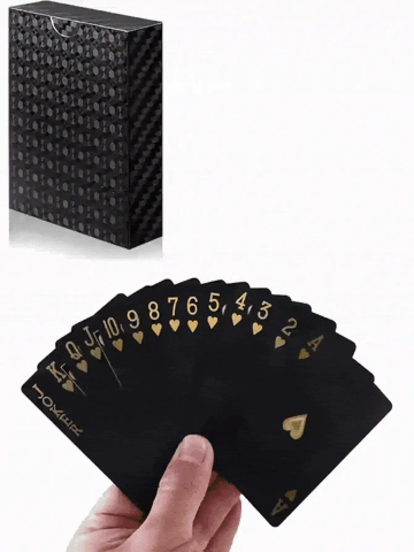 Waterproof Plastic Playing Cards, Tear-Resistant Textured Black & Gold Poker Cards, Unisex Cool Magic Performance Novelty Cards, Suitable For Beach, Bachelor Party Games, Outdoor Parties, Back To School, Home Decor, Travel & Holiday Essential Accessories - Multicolor - View 3