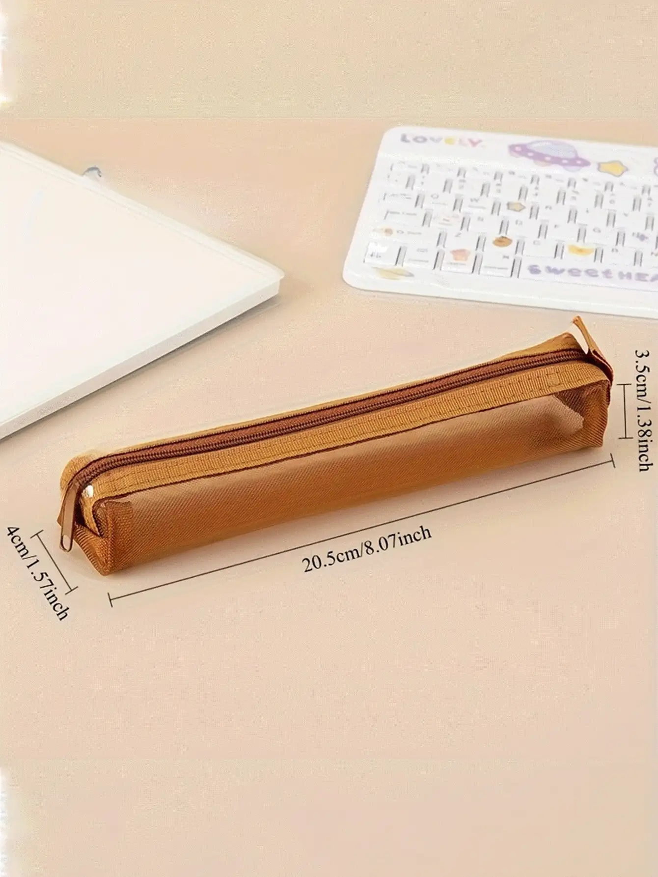 Mini Mesh Pencil Case Storage Bag, Portable Multi-Functional Square Stationery Bag For Exams, Can Store Ruler, Pencil, Eyebrow Pencil, Student Exam Bag, Small Stationery Bag, Travel Essential Makeup Bag, Room Decor, Back To School Season - Multicolor - View 11