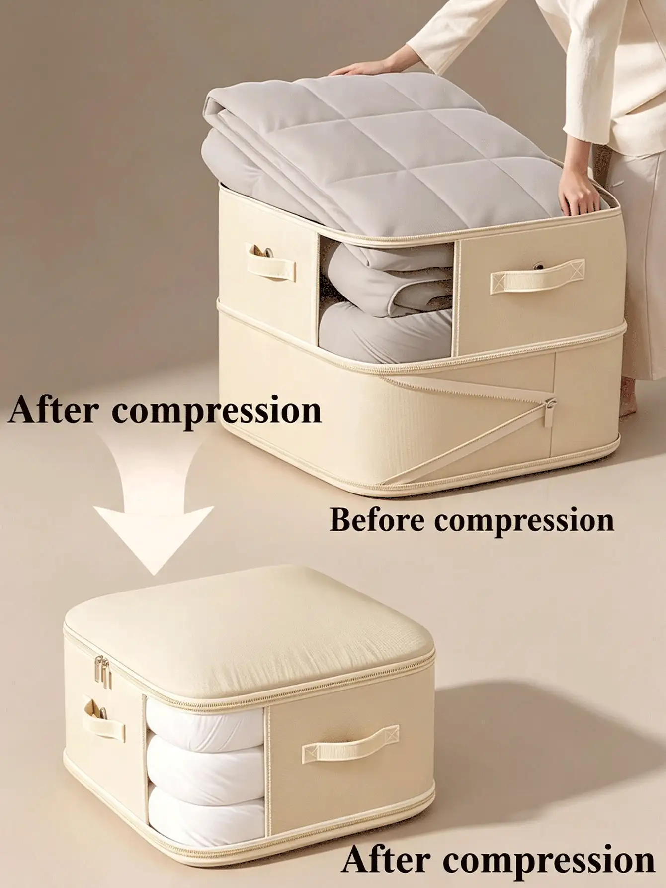 Extra Large Capacity Closet Storage Bag, Multi-Functional Clothing & Bedding Compression Storage Bag, Travel Fabric Drawer Divider Bag, Suitable For Moving, Bedroom, Closet, Dorm, College Dorm Essentials, Travel Essentials, Room Home Decor, Back To School Season - Multicolor - View 3