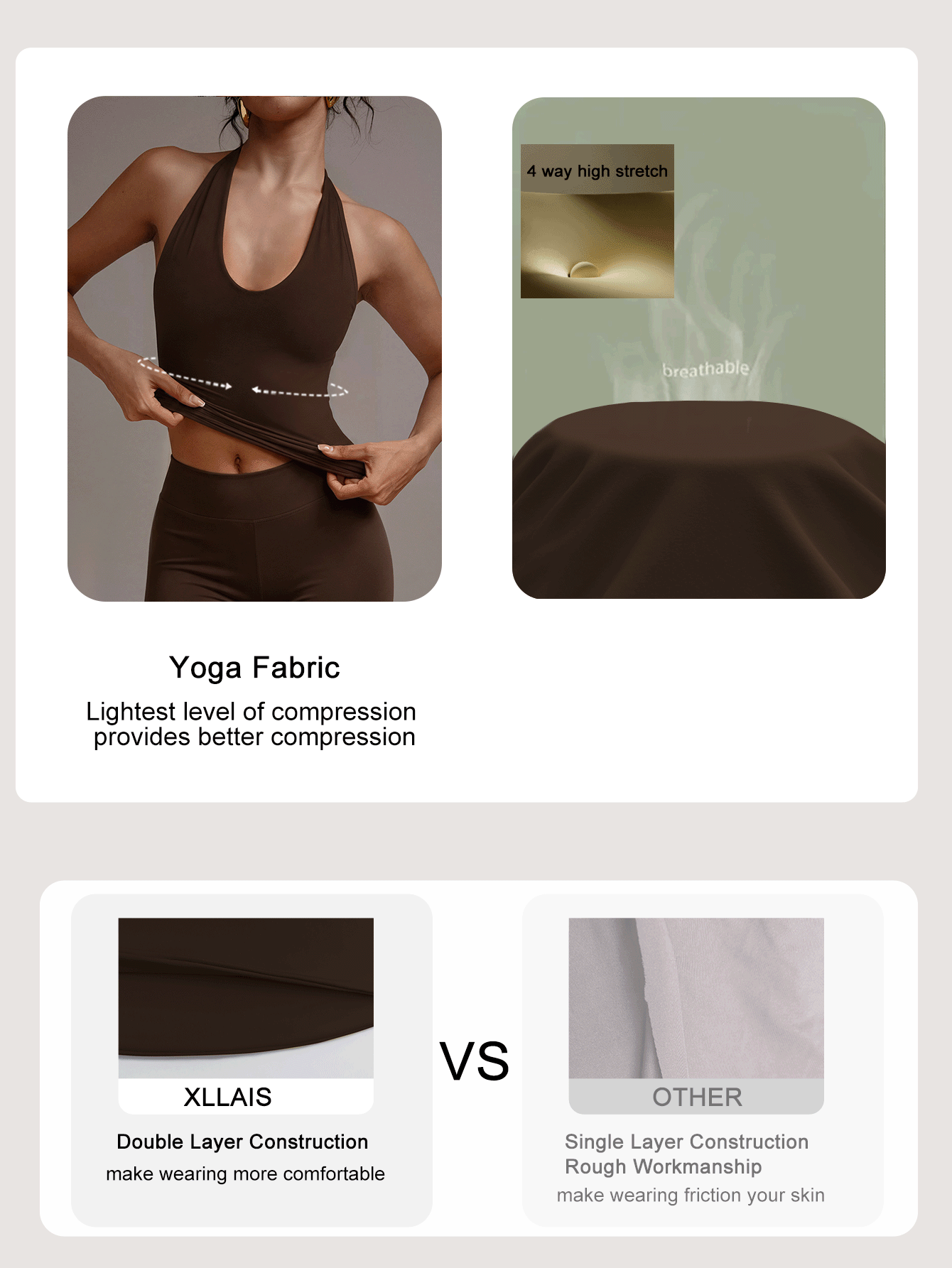 XLLAIS Sexy Backless Camisole, Fashionable U-Neck Elastic Casual Fitted Women Tank Top Summer, Y2K Aesthetic - Dark Brown - View 6