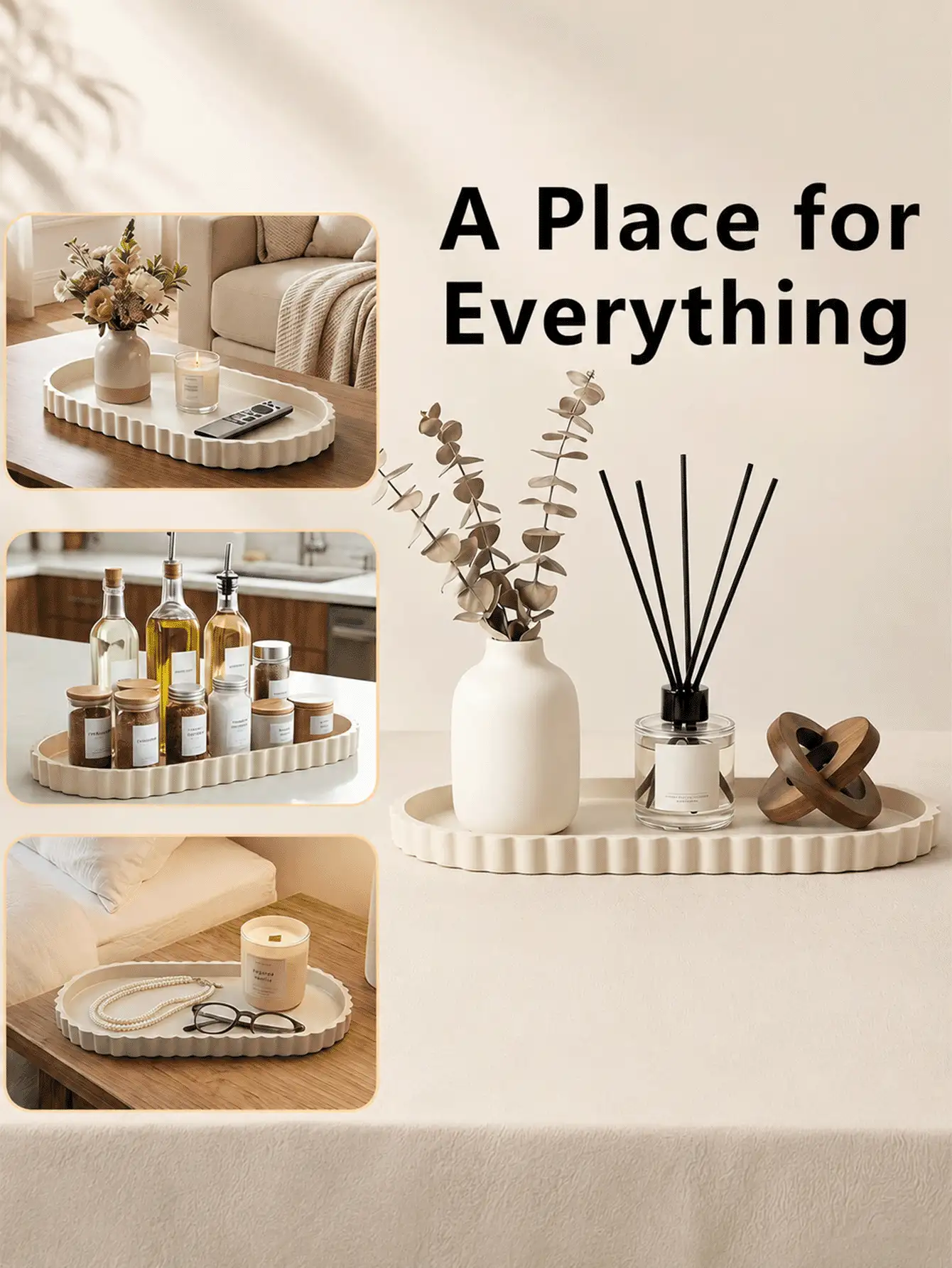 1pc Silicone Bathroom Vanity Tray, Modern Decorative Countertop Storage Dish, Waterproof And Shatterproof, Suitable For Cosmetics And Perfumes, Thickened Durable Easy To Clean Candle Holder - View 2