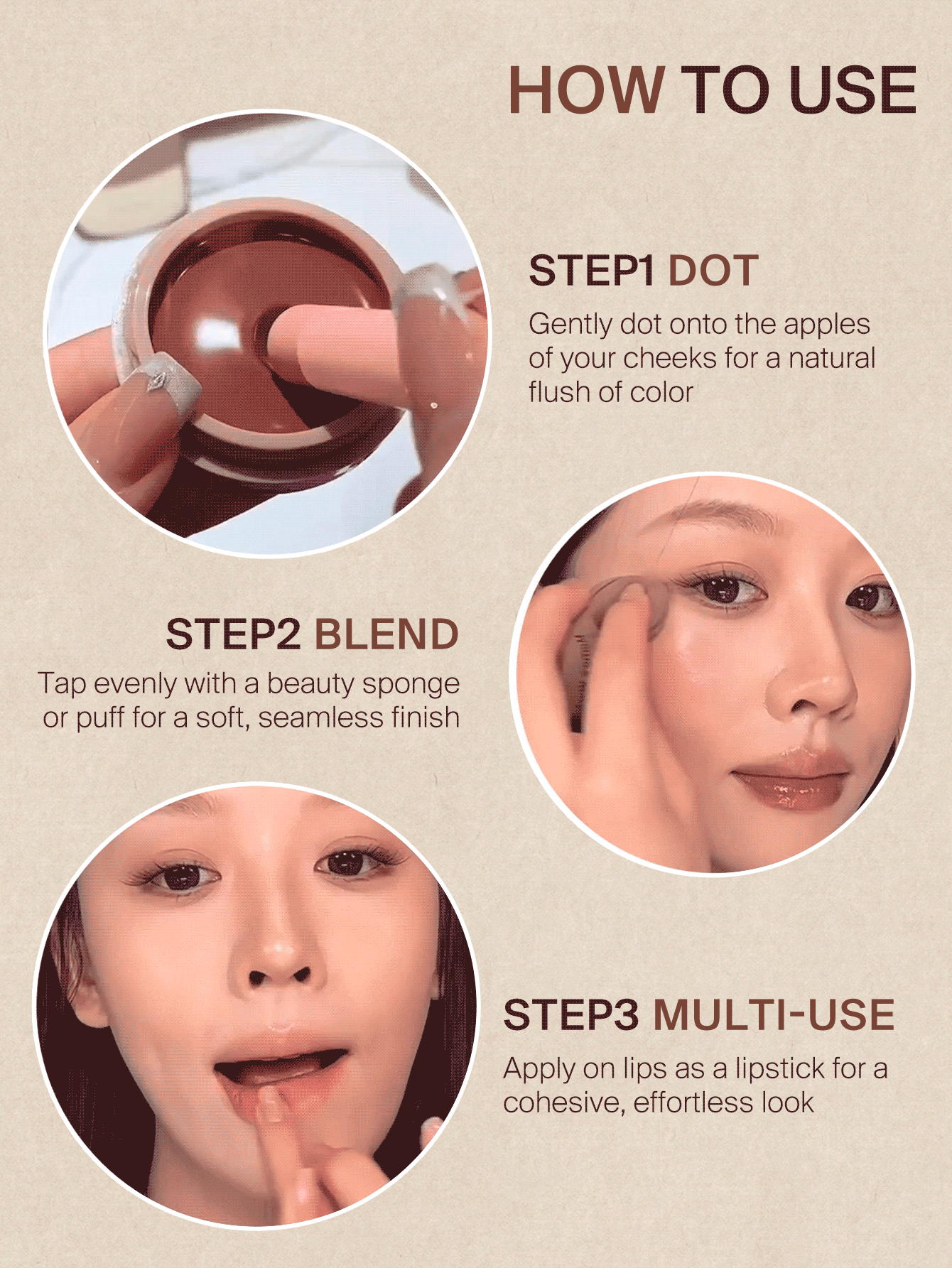 JOOCYEE GLAZED LIP & CHEEK BALM COTD Coffee Series Edisi Terbatas Blush & Lipstik Matte Dewy Lip & Cheek Tint Tahan Lama Tidak Kusam Warna Cerah Transparan Untuk Riasan Sehari-hari Saat Bepergian - Biji Kopi J06 - View 5