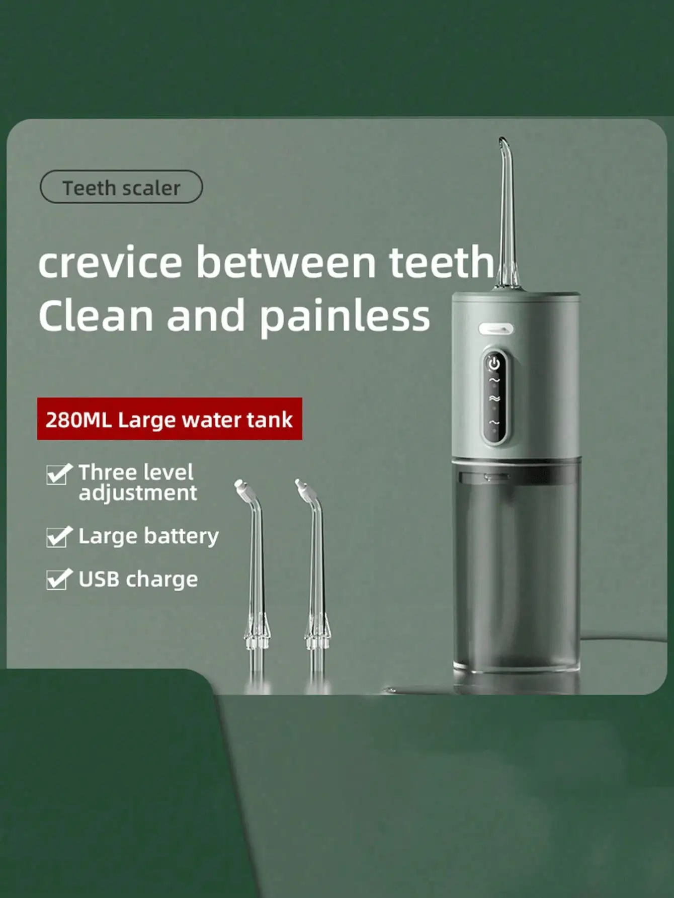 SKYWORTH Portable Oral Irrigator, Type-C Charging, 3 Modes, Powerful Yet Gentle On Teeth, Home And Travel Oral Cleaning Water Flosser, Large Battery With Long-Lasting Runtime, Stylish Luxury Design, Perfect Gift For Holidays Or Birthdays - Multicolor - View 11