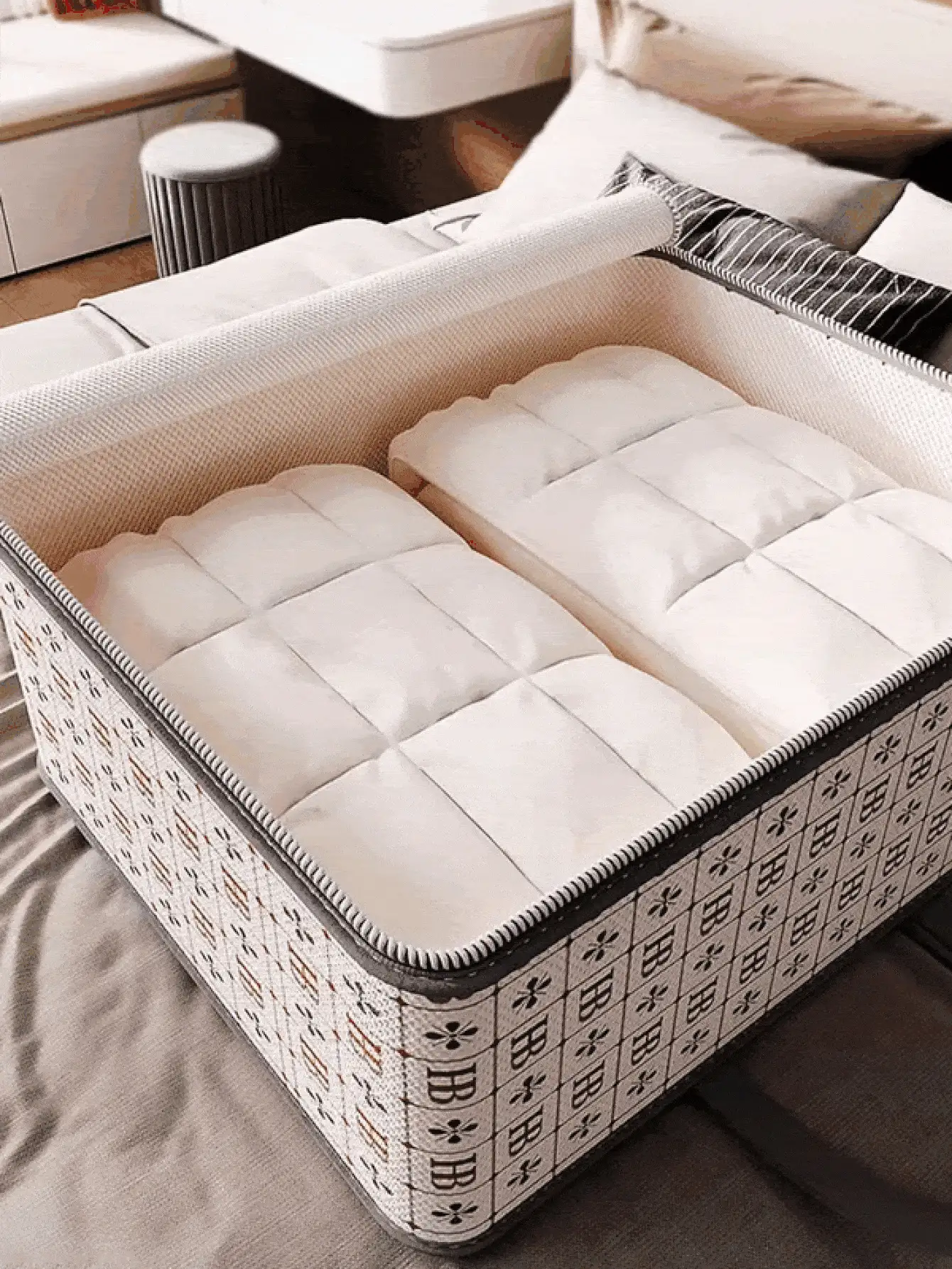 Large Capacity Clothes Storage Bag Foldable Storage Box For Men And Women Protable Moving Bag Quilt Clothes Storage Bag Home Room Decor Storage Orangizer Car Travel Dorm Bathroom Apartment Back To School Essentials Accesssories - Multicolor - View 2