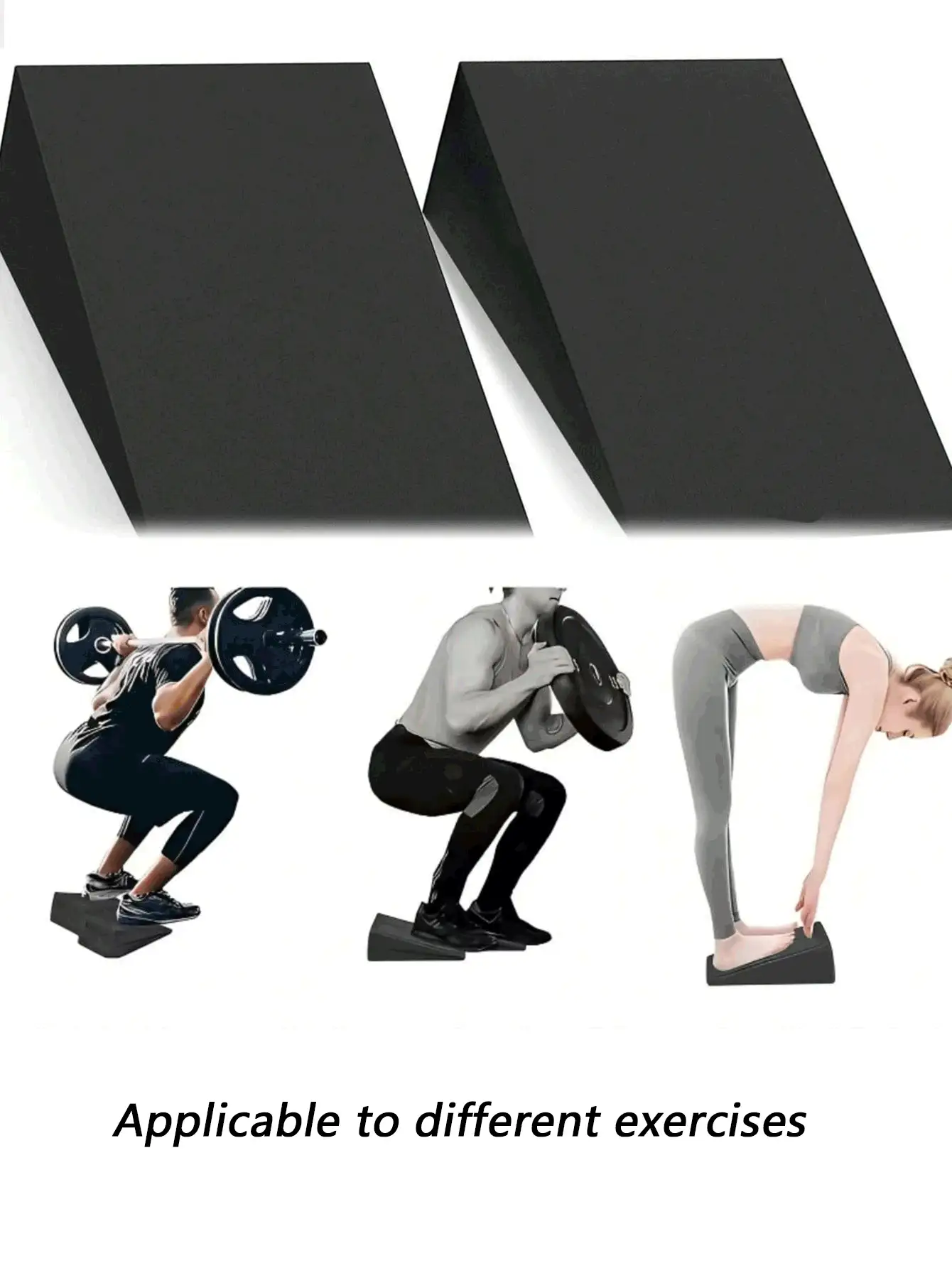 2 Pieces Set Yoga Auxiliary Brick Board Squat Board Series Squat Improvement Mat Wrist Guard Board Slant Board Triangle Yoga Slant Board Suitable For Gym Exercises, Suitable For Both Men And Women Gym Equipment - Multicolor - View 3