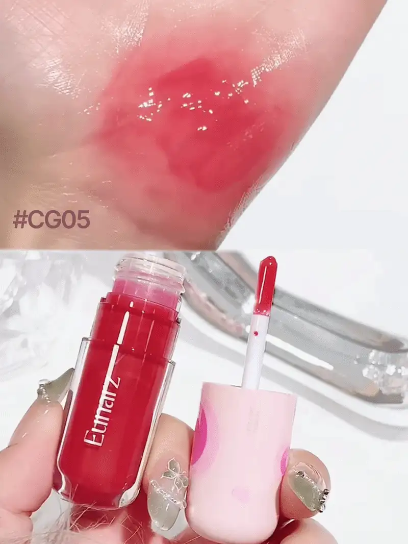Eunarz Glitter Lip Gloss Tinted Lip Oil Balm Moisturizing Shiny Lip Care Non-Sticky Hydrating Suitable For Dry Lips - #CG05 Currant Jam - View 3
