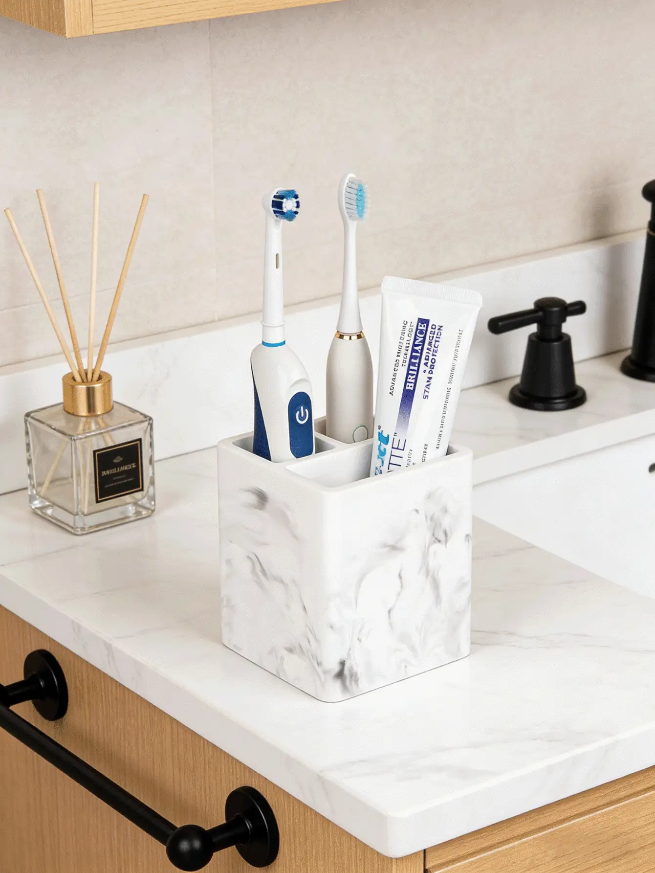 Silicone Toothbrush Holder Bathroom Organizer, Countertop Storage For Electric Toothbrush, Toothpaste, Razors, Oral Care Supplies & Personal Hygiene Accessories - Multicolor - View 2