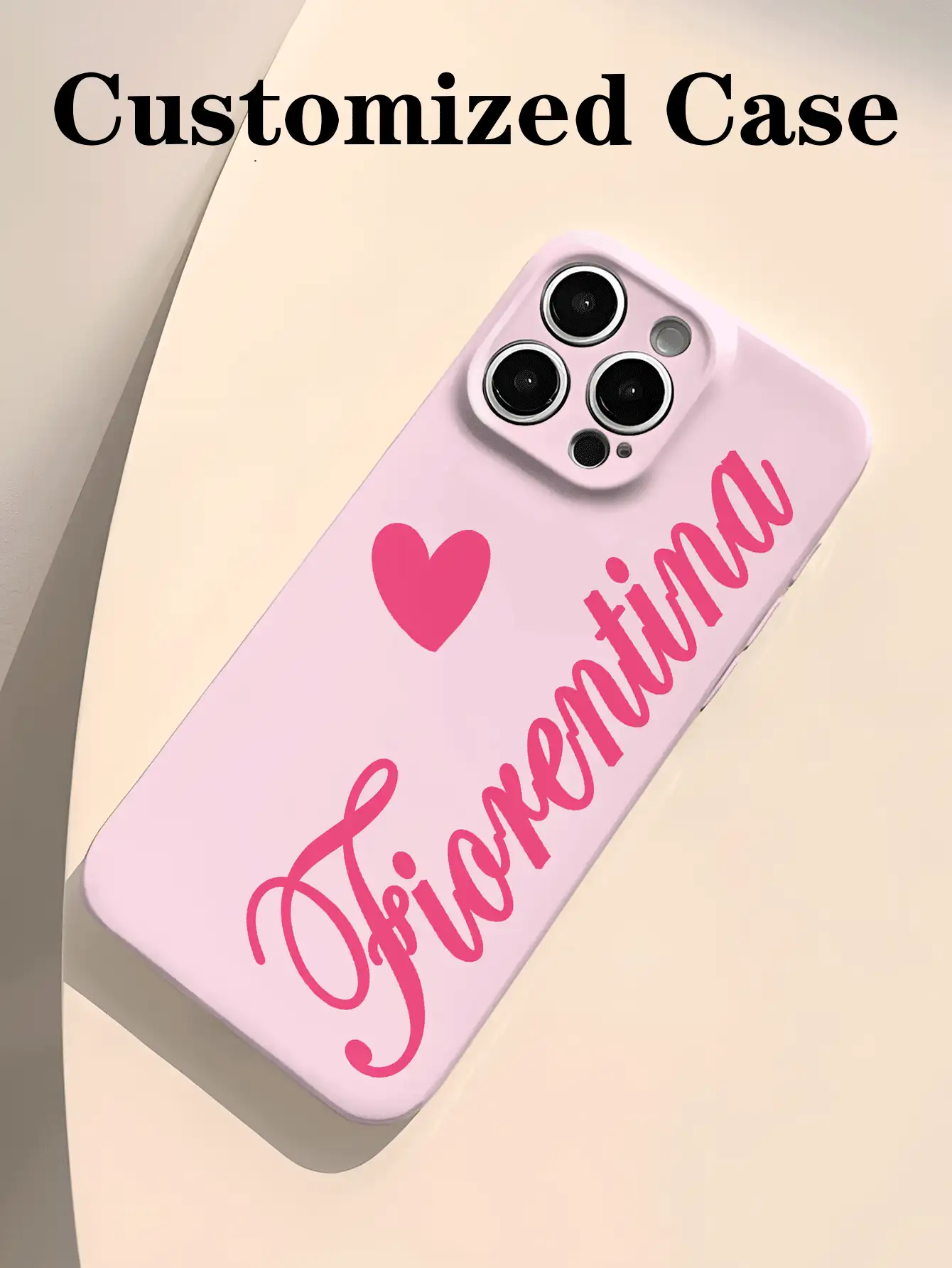1pc Minimalist Cream Ins Style Retro Y2K Sweet Cool Girl Heart Signature Customized Color Pattern Contrast Image Name Personalized Signature Short Phrase Custom Couple Daily Commute Holiday Anniversary Exclusive Gift Phone Case Custom 2-In-1 Glossy Film Hard Shell Full Coverage Protective Cover Compatible With IPhone 11/12/13/14/15/16/17 Pro Max - Multicolor - View 2