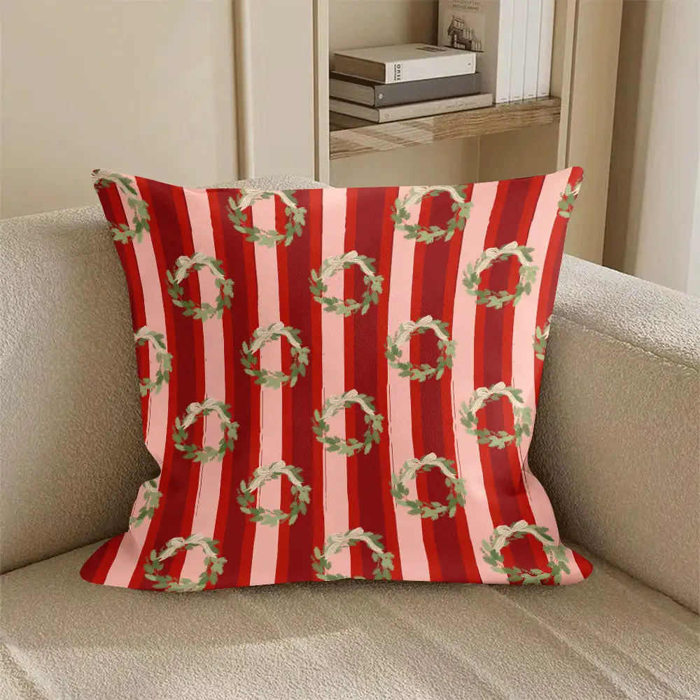 4 Pcs Christmas Pattern Throw Pillow Covers, Modern Style Polyester Flat-Printed Multi-Size Home Decor Sofa Cushions And Pillow Covers - Multicolor - View 9