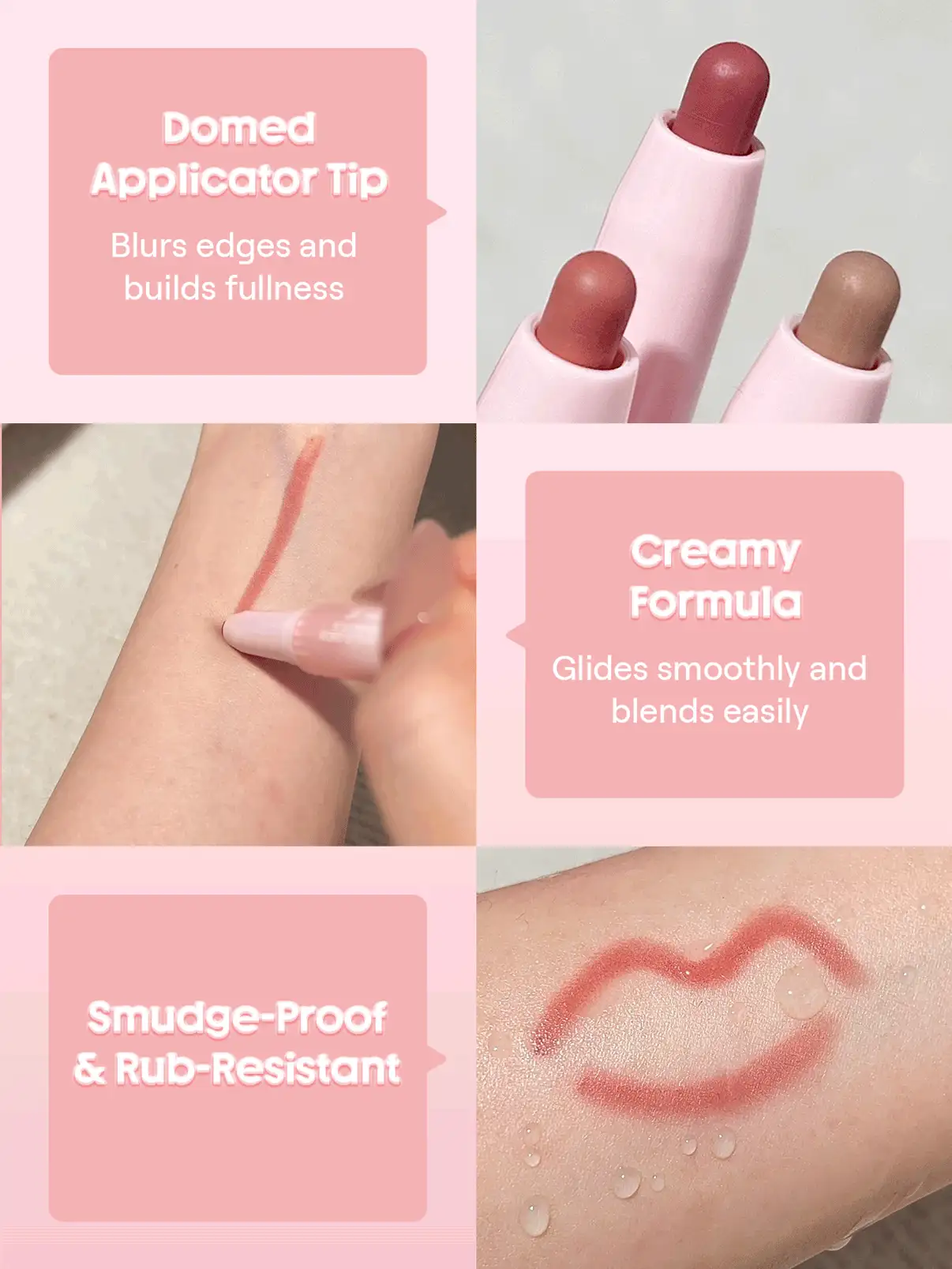 SHEGLAM [2Pcs] Marshmallow Puff Lip Blur Pen & Cloudline Blur Lip Liner Bundle Set - Petal Flush+331 Berry Mousse - View 6