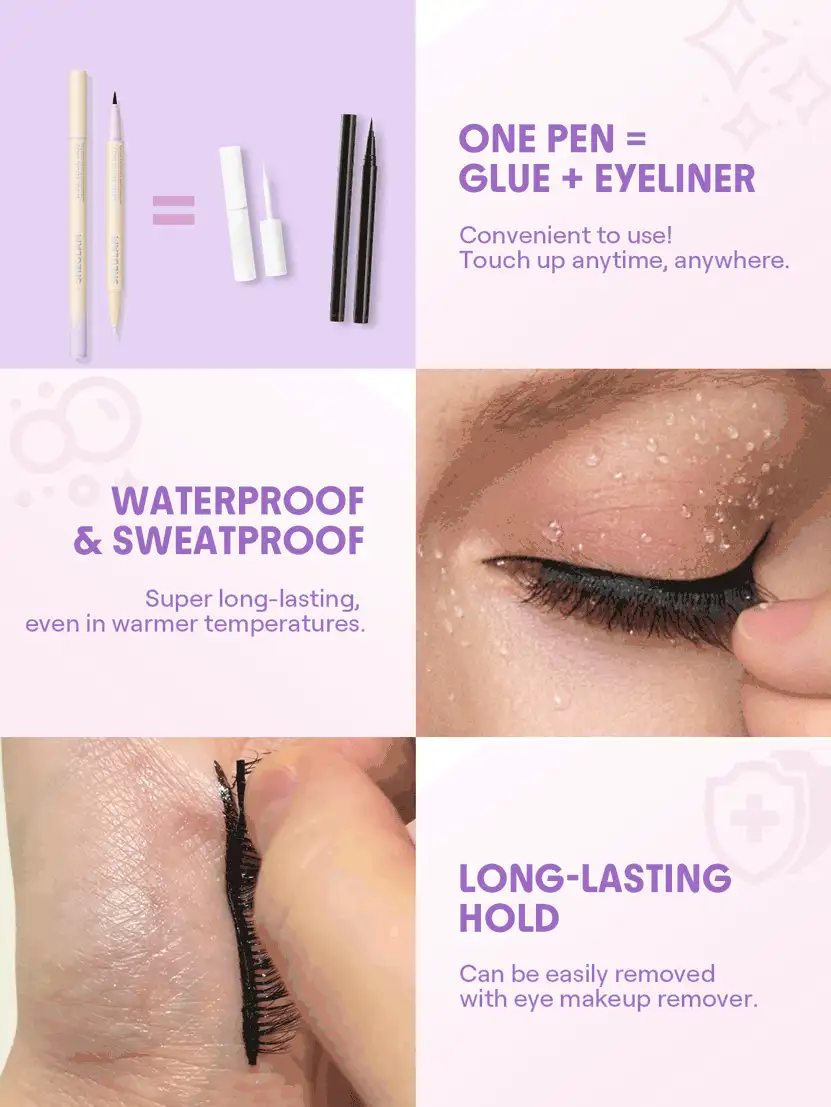 SHEGLAM [2 قطعة] مجموعة Lash Pages من عناقيد الرموش الهجينة متعددة الأنماط مع لاصق Flex Bond ومانع تسرب الرموش - الأسود - مشاهدة 8