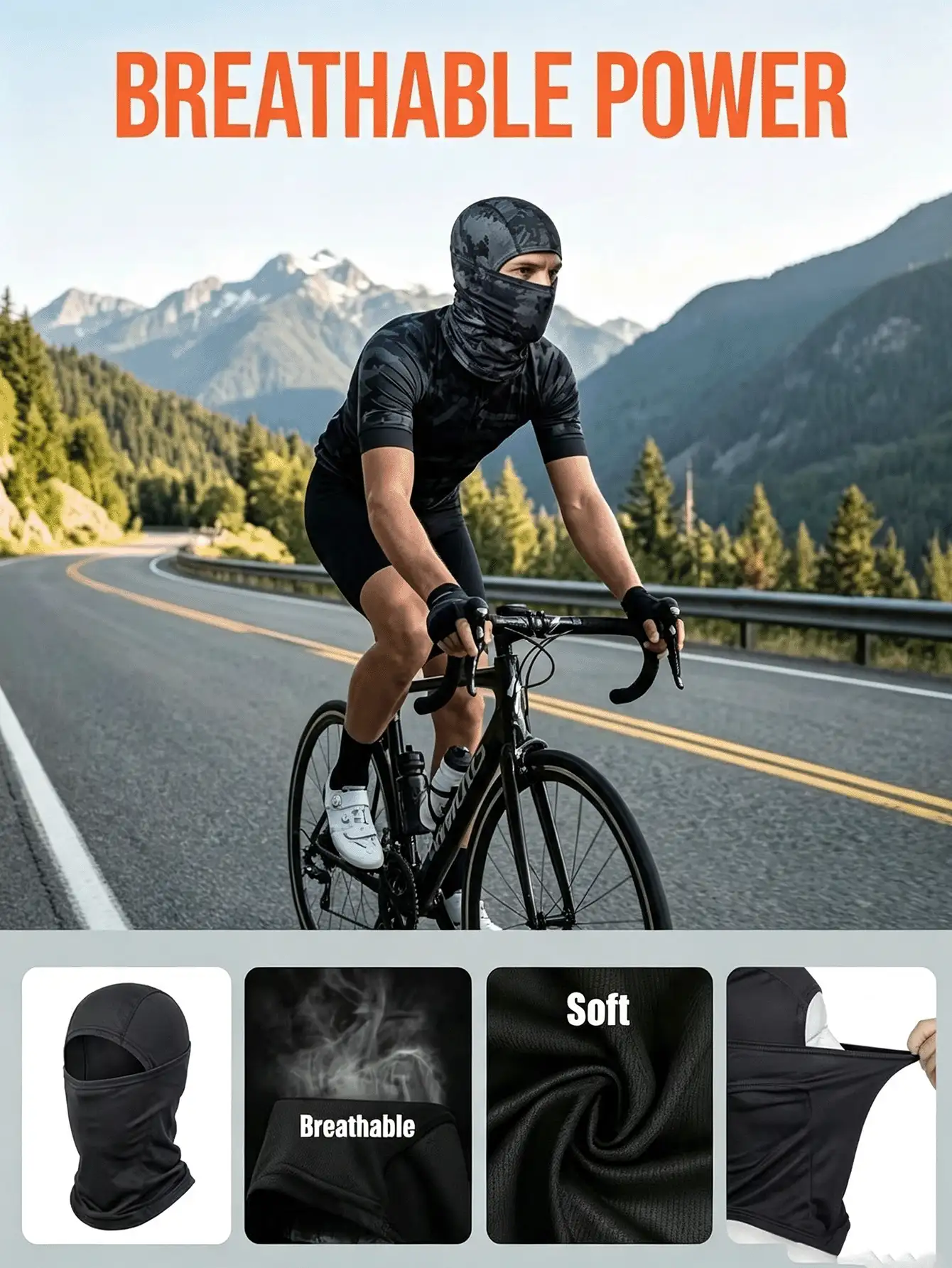Windproof Thermal Ski & Motorcycle Mask Full Face & Head Cover For Men & Women Face Mask Balaclava Suitable For Football Cycling Motorcycling Hiking Cold Weather Riding Gear Winter Sports With Skiing Snowboarding Motorc - Multicolor - View 3