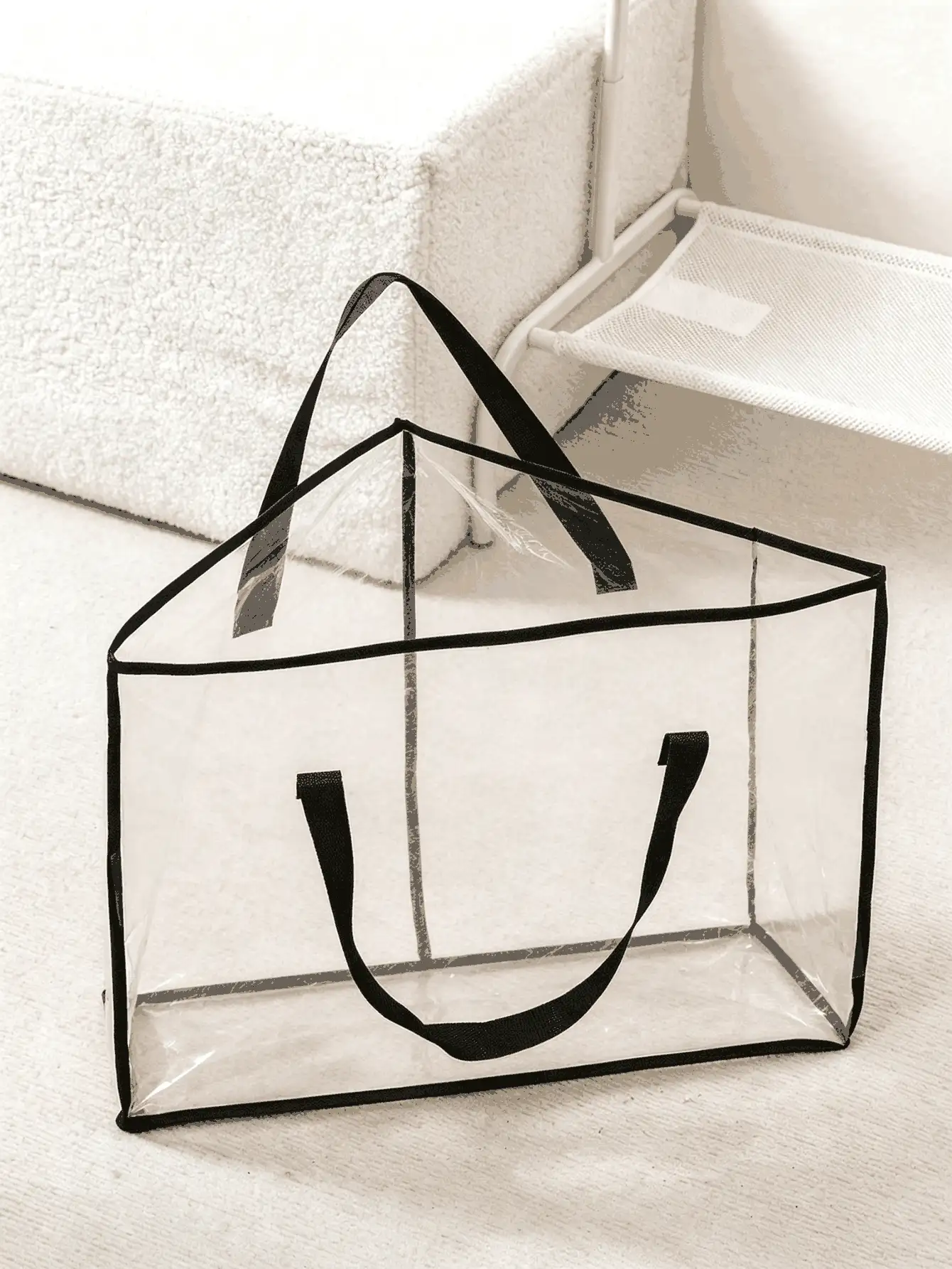 1pc Hanger Storage Bag, Transparent Large Capacity Storage Bag With Handle, Triangle Space-Saving Design, Suitable For Closet Corners, Can Store Wooden And Plastic Hangers, Home Bedroom Dormitory Closet Storage Container - Multicolor - View 2
