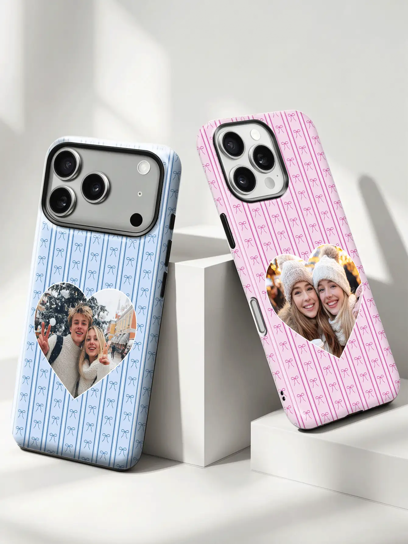 CICIBER Custom Upgraded Magnetic Striped Bow Pattern Design, Full Coverage Design, Minimalist Premium Vintage Y2K Millennium Sweet Cool Campus Style Pattern Phone Case, Suitable For Anniversary Gift, Valentine's Day Gift, Birthday Gift, Wedding Gift, Mother's Day Gift, Father's Day Gift, Best Gift For Friends, Compatible With IPhone, Compatible With Samsung - Multicolor - View 2