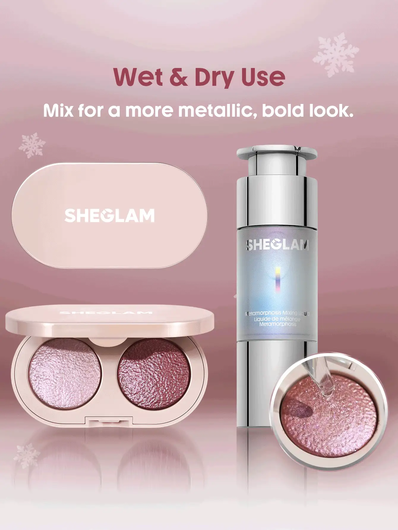 SHEGLAM [2Pcs] Prismalight Baked Eyeshadow & Mixing Liquid Bundle Set - 03 Ultraviolet Strobe - View 2