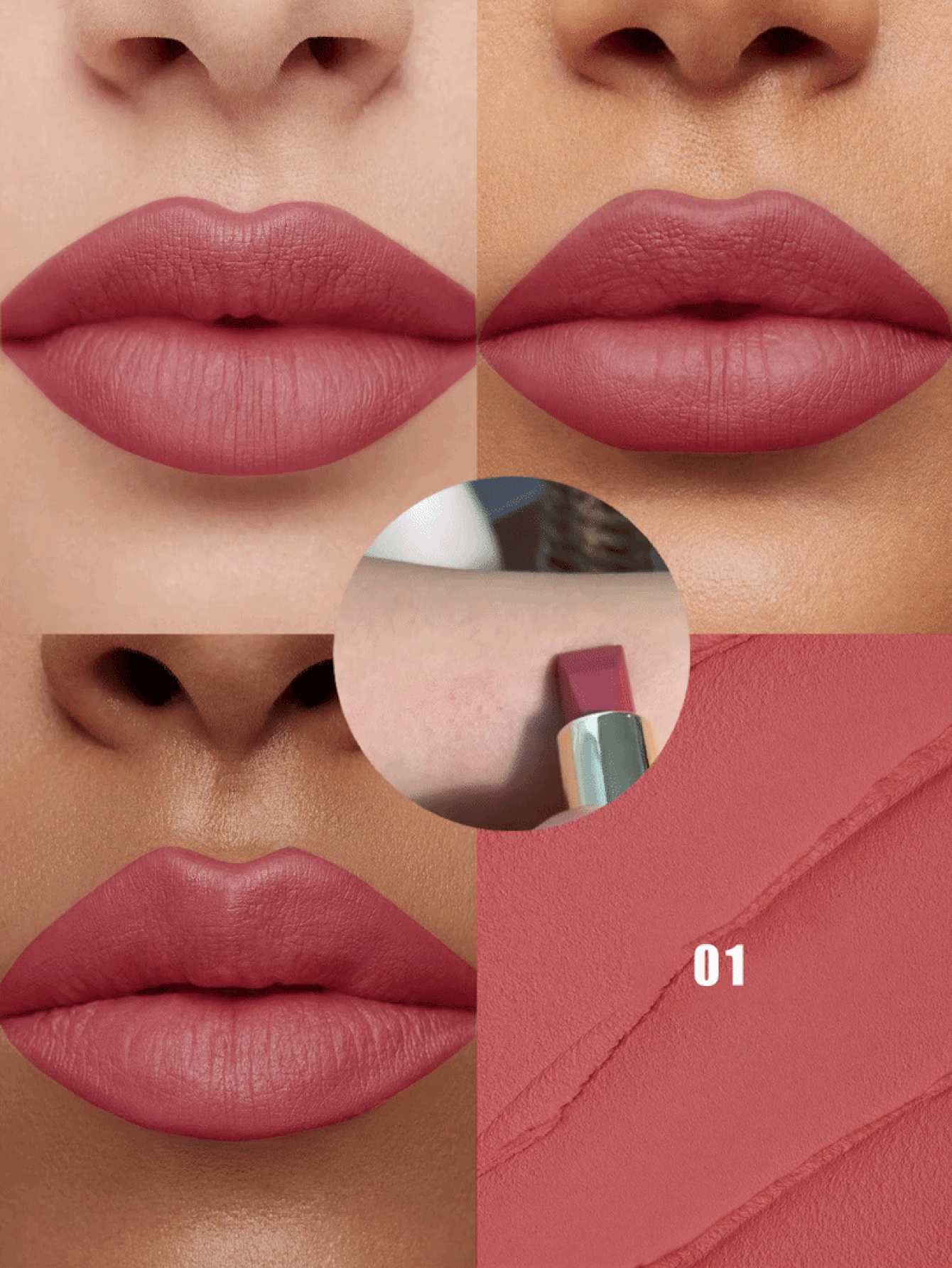 Pudaier 1pc Pink Nude Waterproof Non-Fading Lipstick, Suitable For All Skin Tones, Perfect Valentine's Day Gift For Her - 01 - View 2
