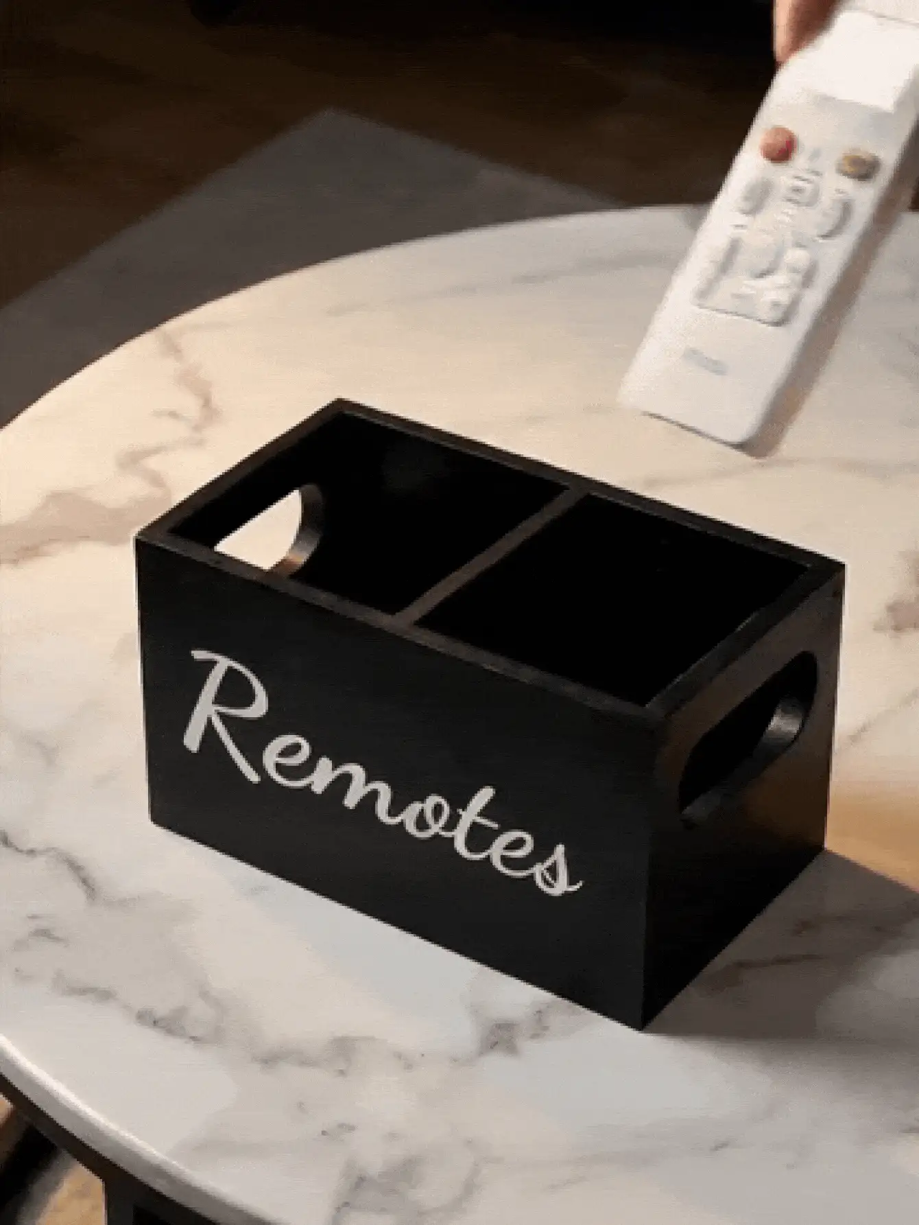 Dual Slot Remote Control Storage Box With Handle, Space-Saving Multi-Functional Organizer For Remotes, Cosmetics, Stationery, Home Living Room Bedroom Dorm Office Desktop Decor Storage Organizer, Essential Accessory - Multicolor - View 2