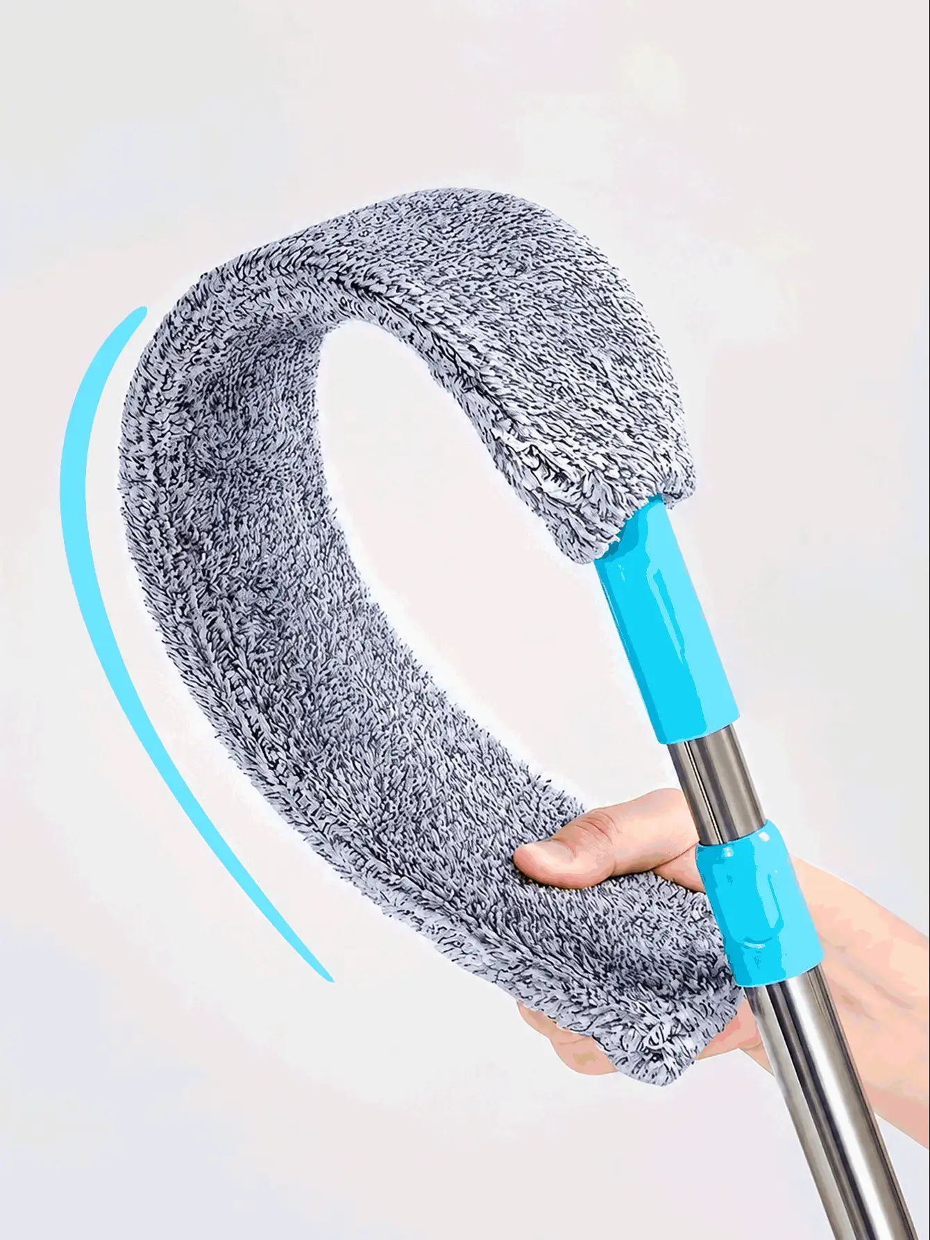 Extendable & Bendable Cleaning Mop, Suitable For Ceilings, Blinds, Furniture, Wet & Dry Use, Essential For Home Cleaning, Applicable To Apartments, Offices, Dorms, Laundry Rooms, Bedrooms, Bathrooms, Living Rooms, Kitchens, Back To School Season Essential Accessory - Multicolor - View 3